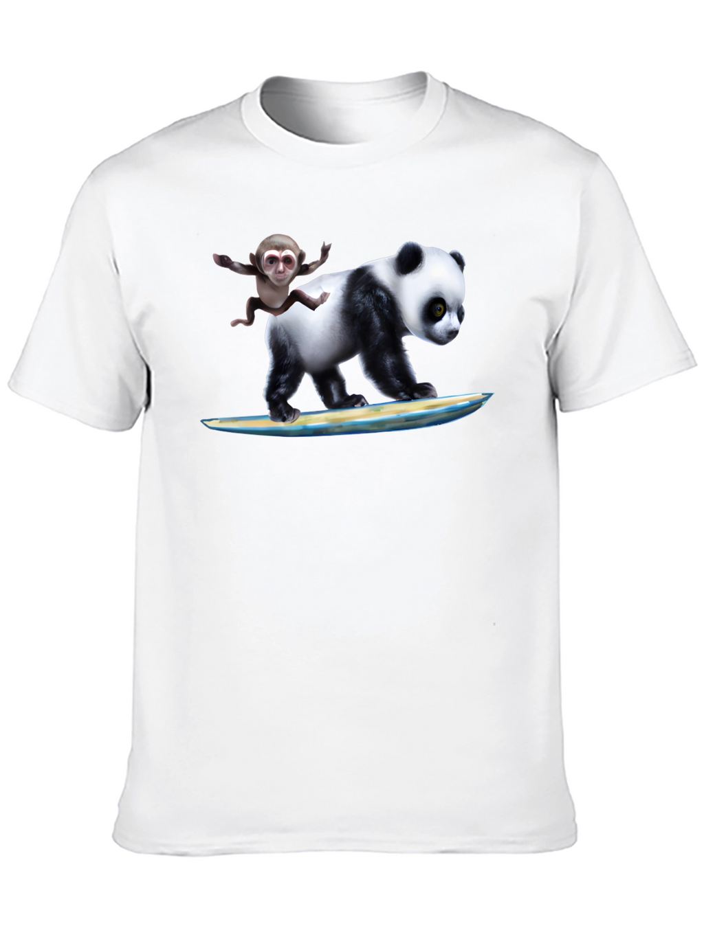 Panda & Monkey Surfing T-Shirt - Unique Design