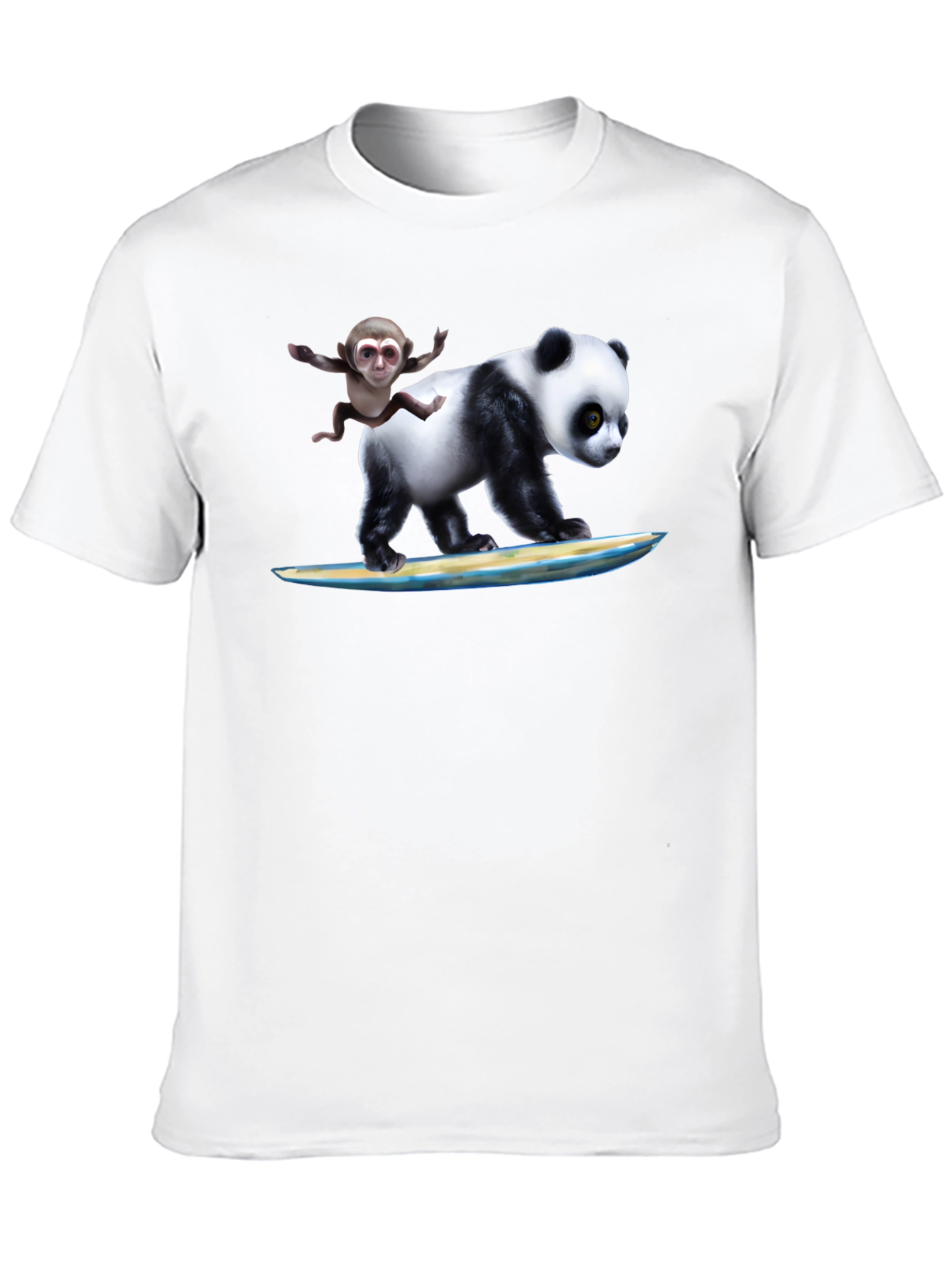 Panda & Monkey Surfing T-Shirt - Unique Design