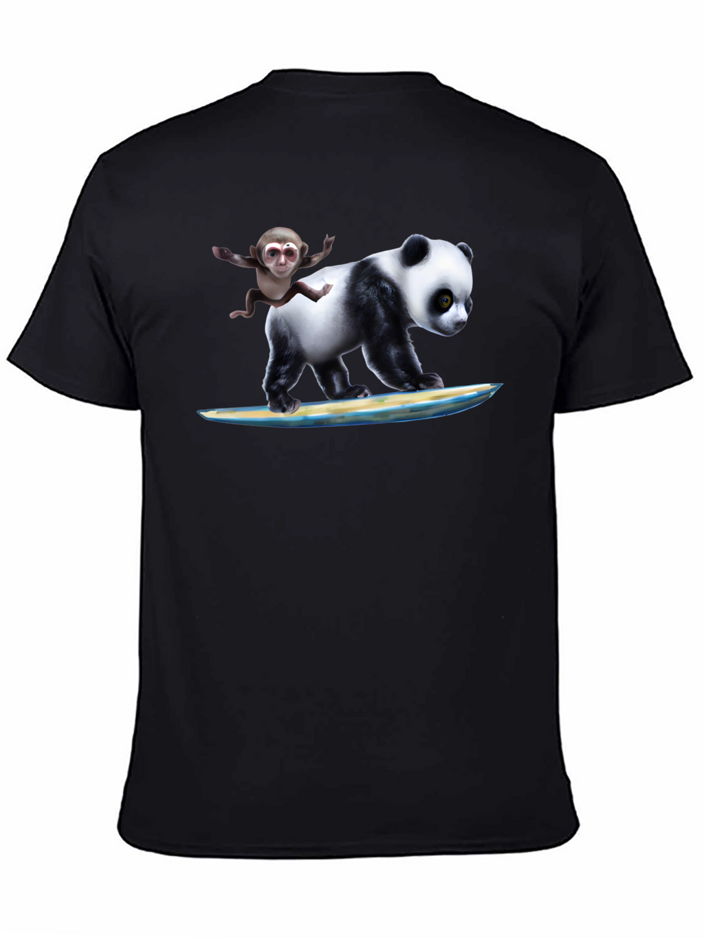 Panda & Monkey Surfing T-Shirt - Unique Design