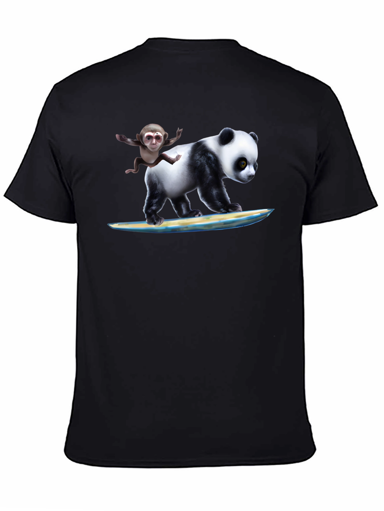 Panda & Monkey Surfing T-Shirt - Unique Design