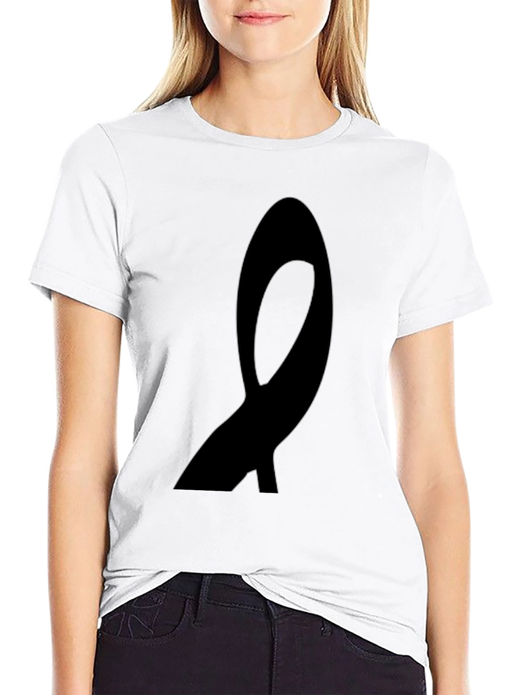 Black Ribbon Graphic Tee - Awareness Support T-Shirt