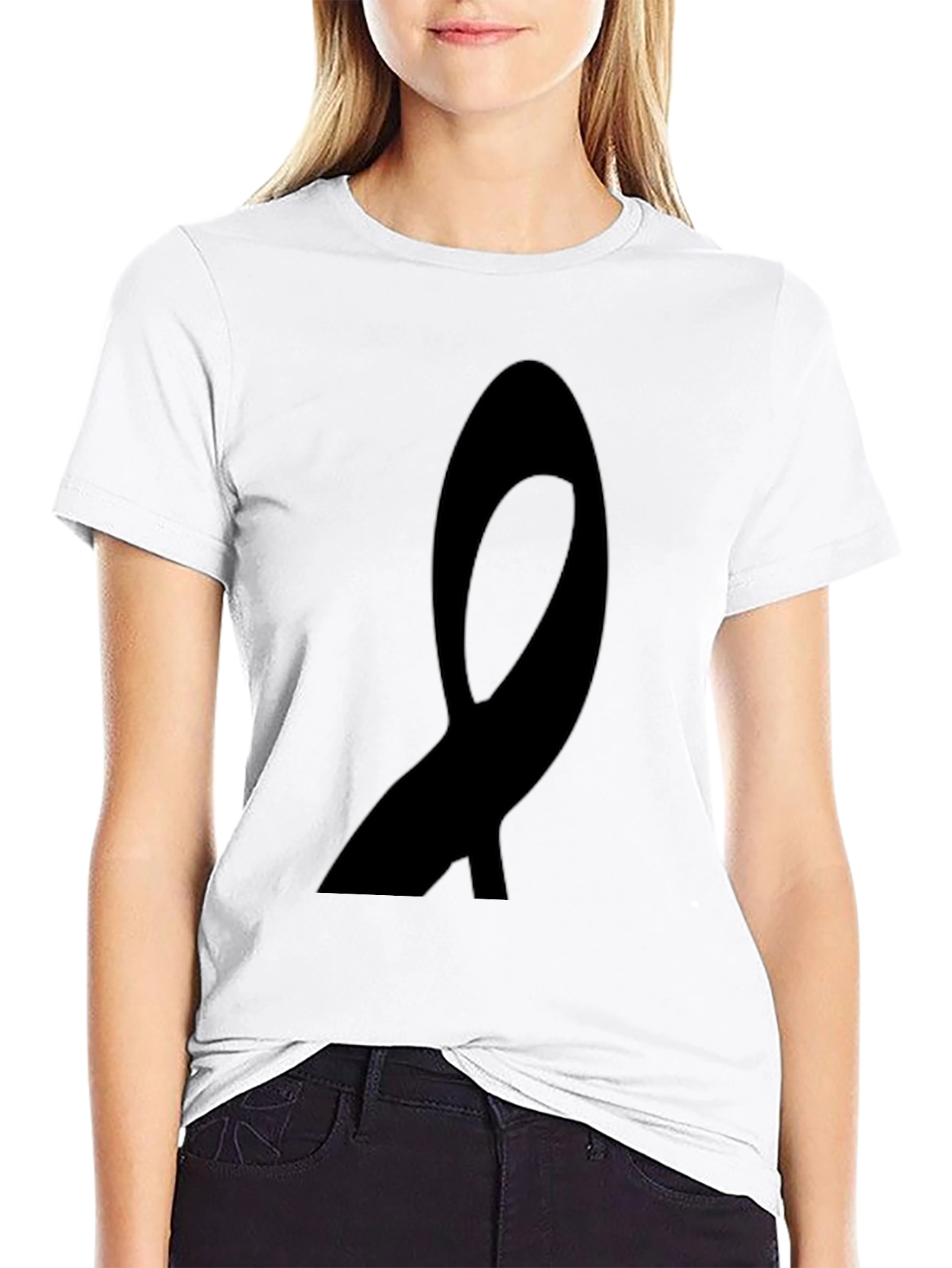 Black Ribbon Graphic Tee - Awareness Support T-Shirt