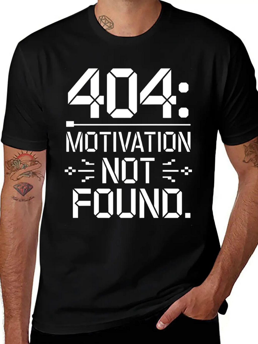 404 Motivation Not Found - Funny Work Life Tee Breathable Graphic T-Shirt – Perfect For Casual Days