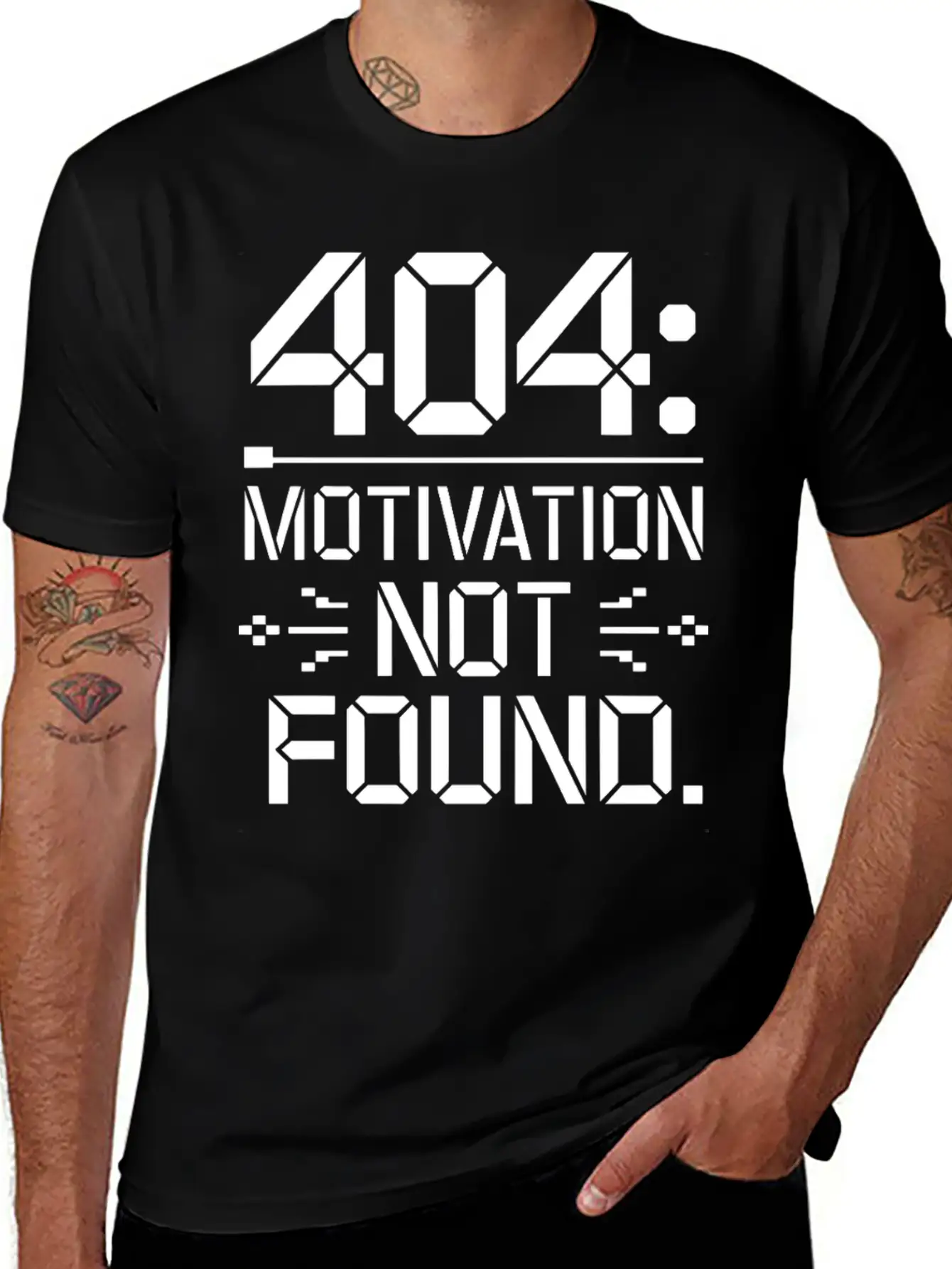 404 Motivation Not Found - Funny Work Life Tee Breathable Graphic T-Shirt – Perfect For Casual Days