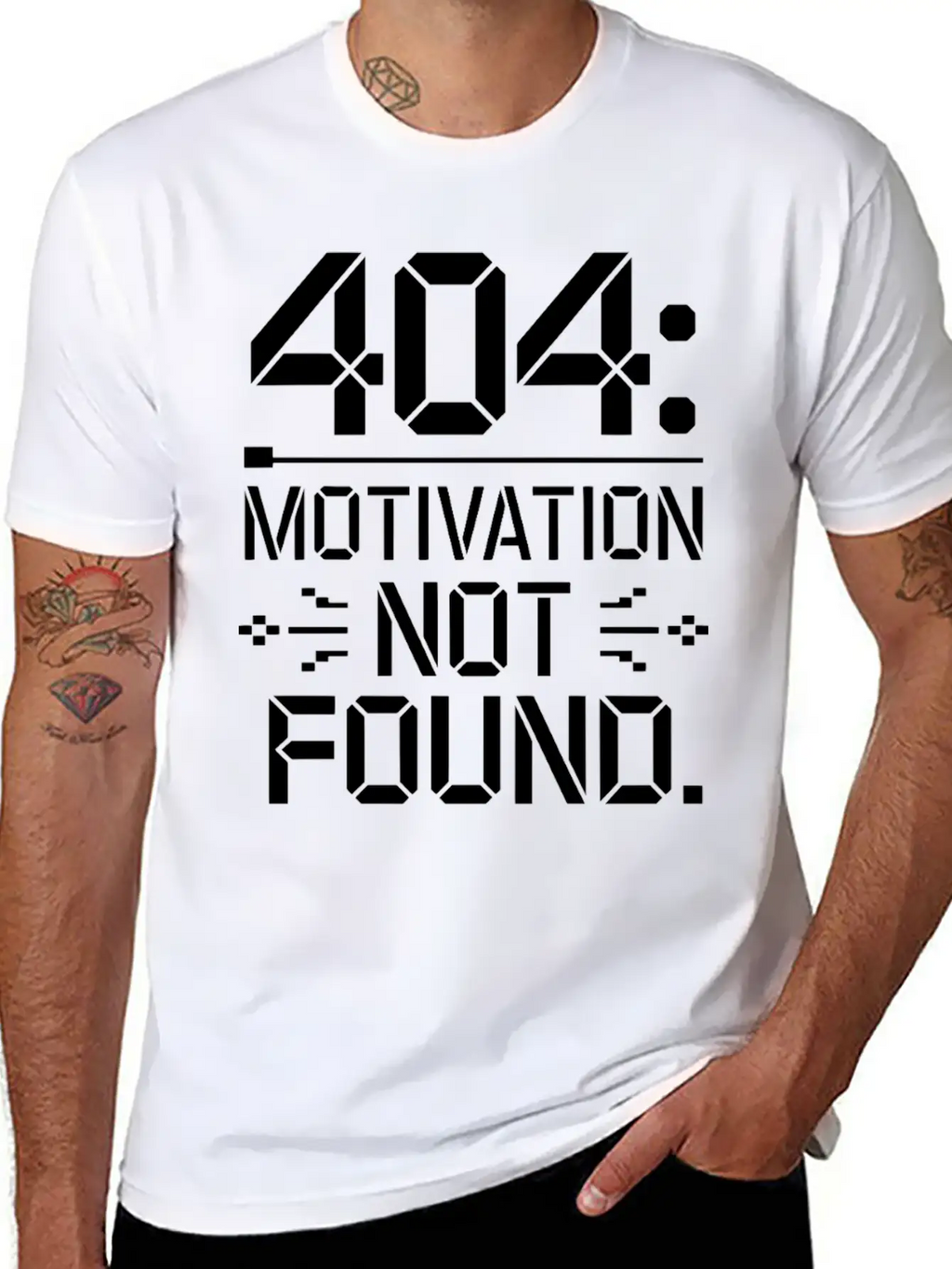 404 Motivation Not Found - Funny Work Life Tee Breathable Graphic T-Shirt – Perfect For Casual Days