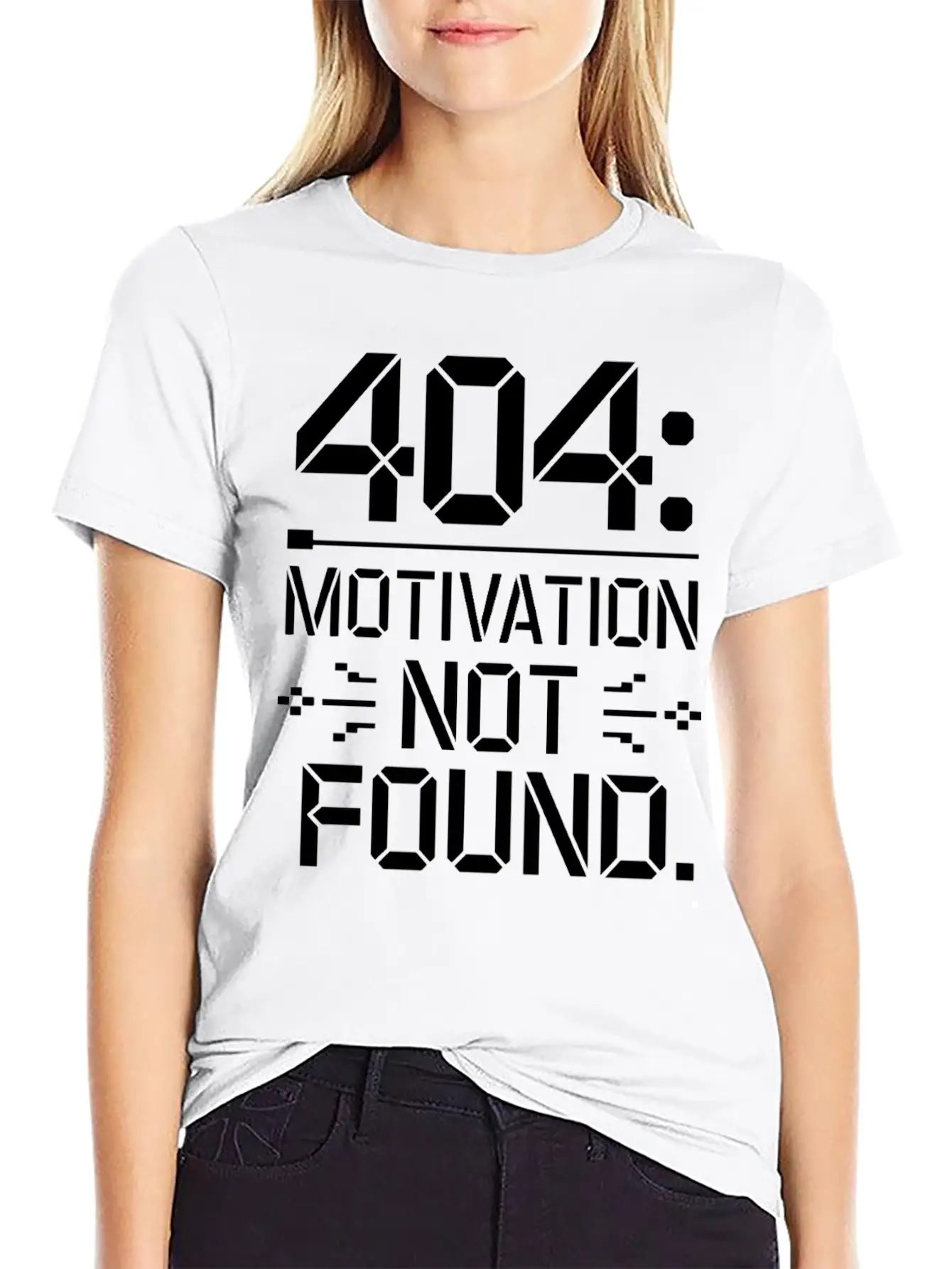 404 Motivation Not Found - Funny Work Life Tee Breathable Graphic T-Shirt – Perfect For Casual Days
