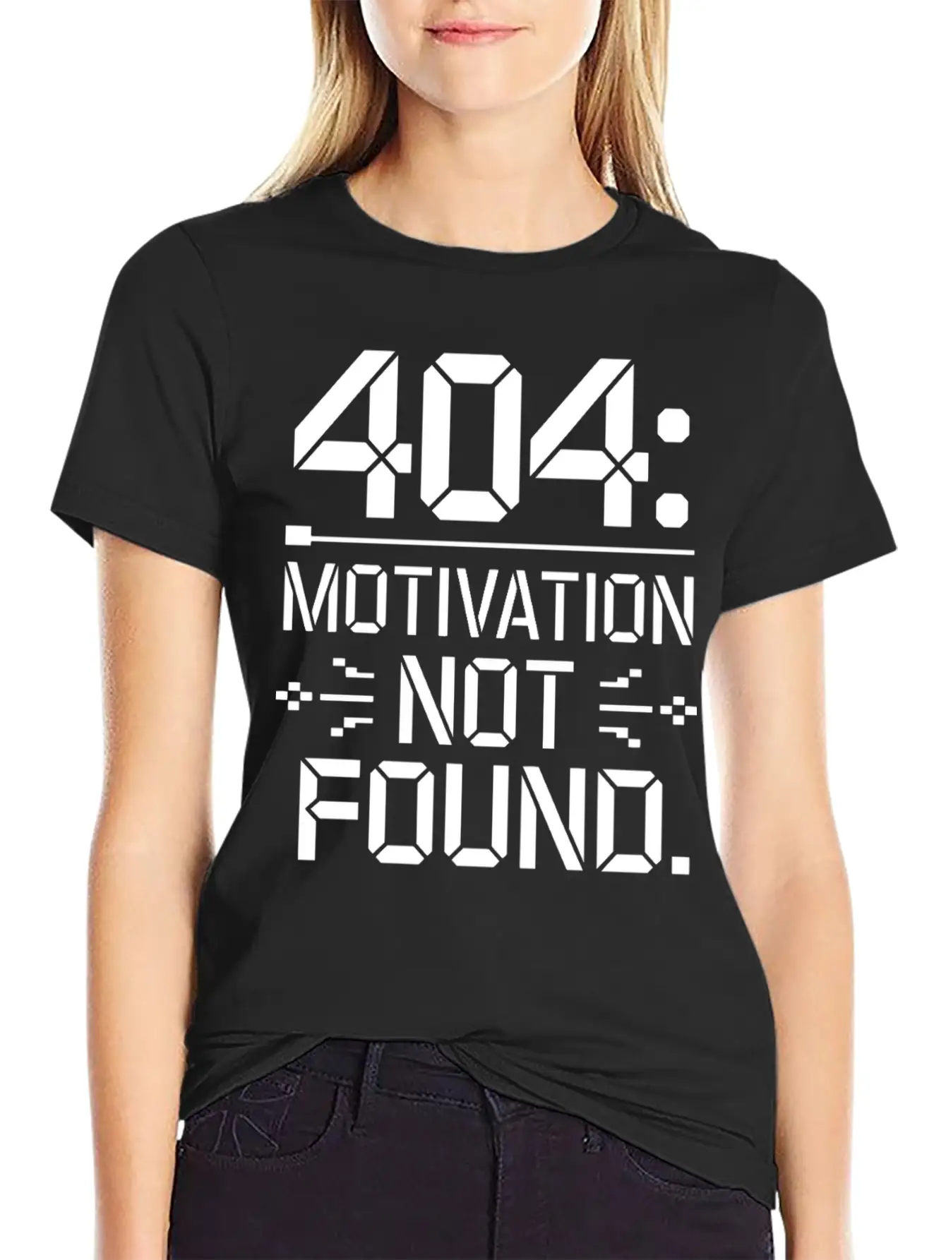 404 Motivation Not Found - Funny Work Life Tee Breathable Graphic T-Shirt – Perfect For Casual Days