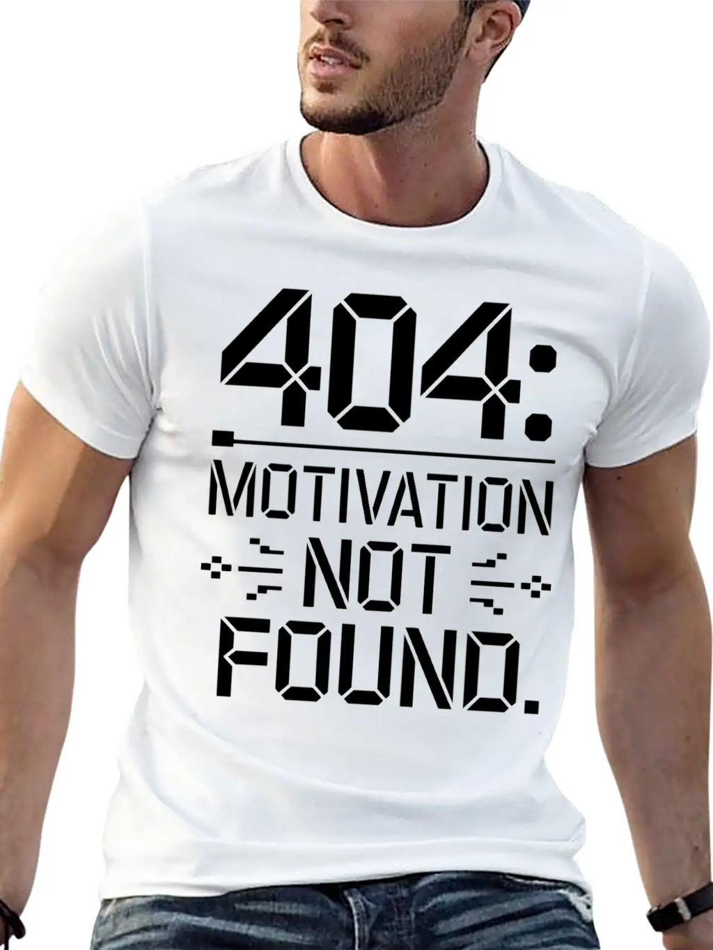 404 Motivation Not Found - Funny Work Life Tee Breathable Graphic T-Shirt – Perfect For Casual Days