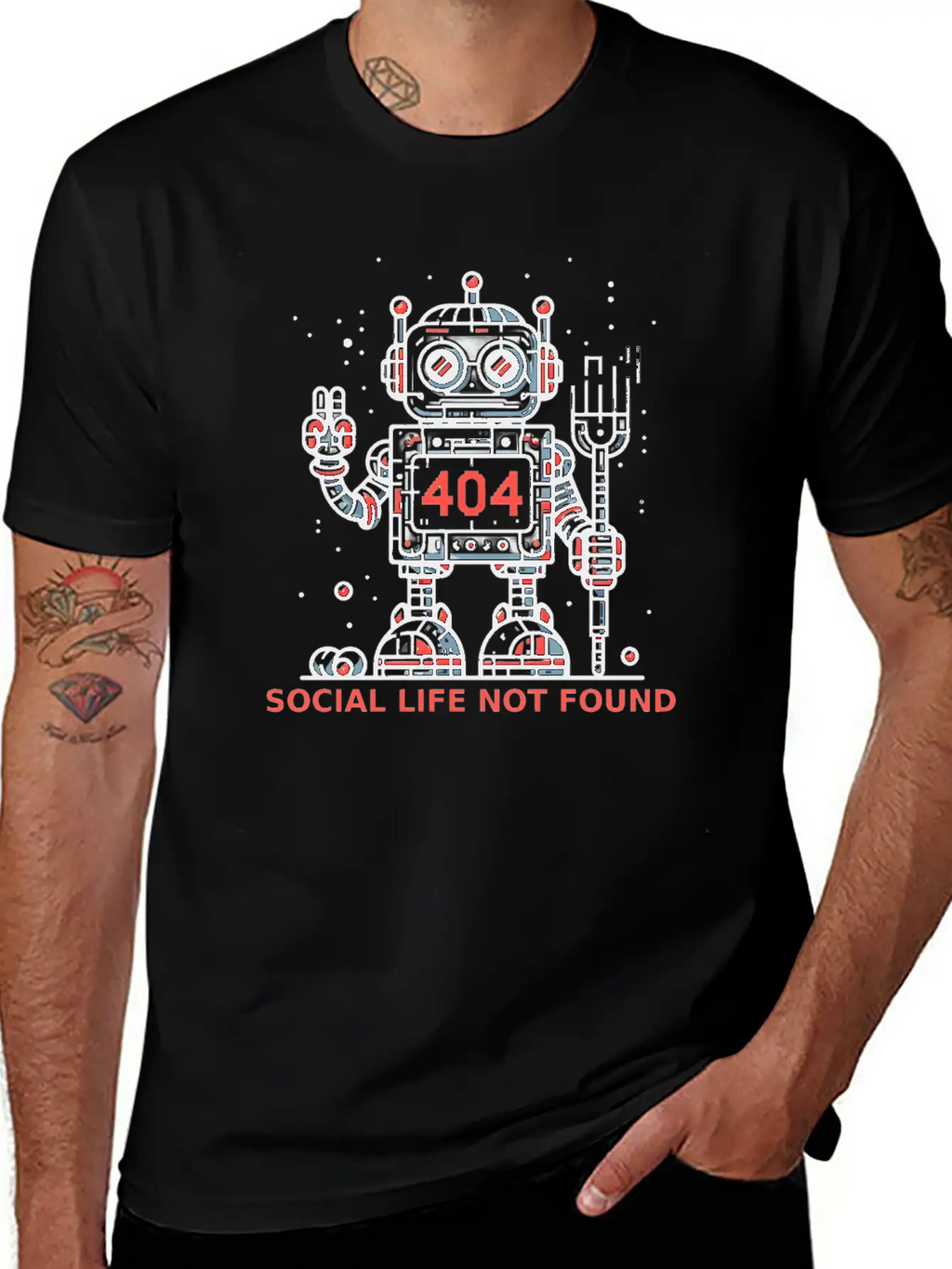 404: Social Life Not Found Relaxed Everyday Tee – Lightweight And Durable Cotton