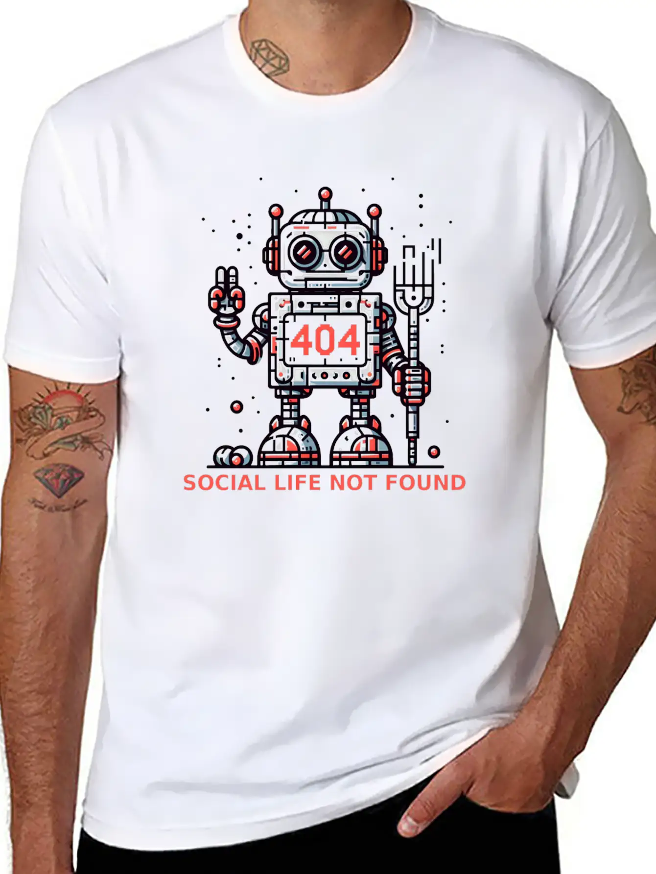 404: Social Life Not Found Relaxed Everyday Tee – Lightweight And Durable Cotton