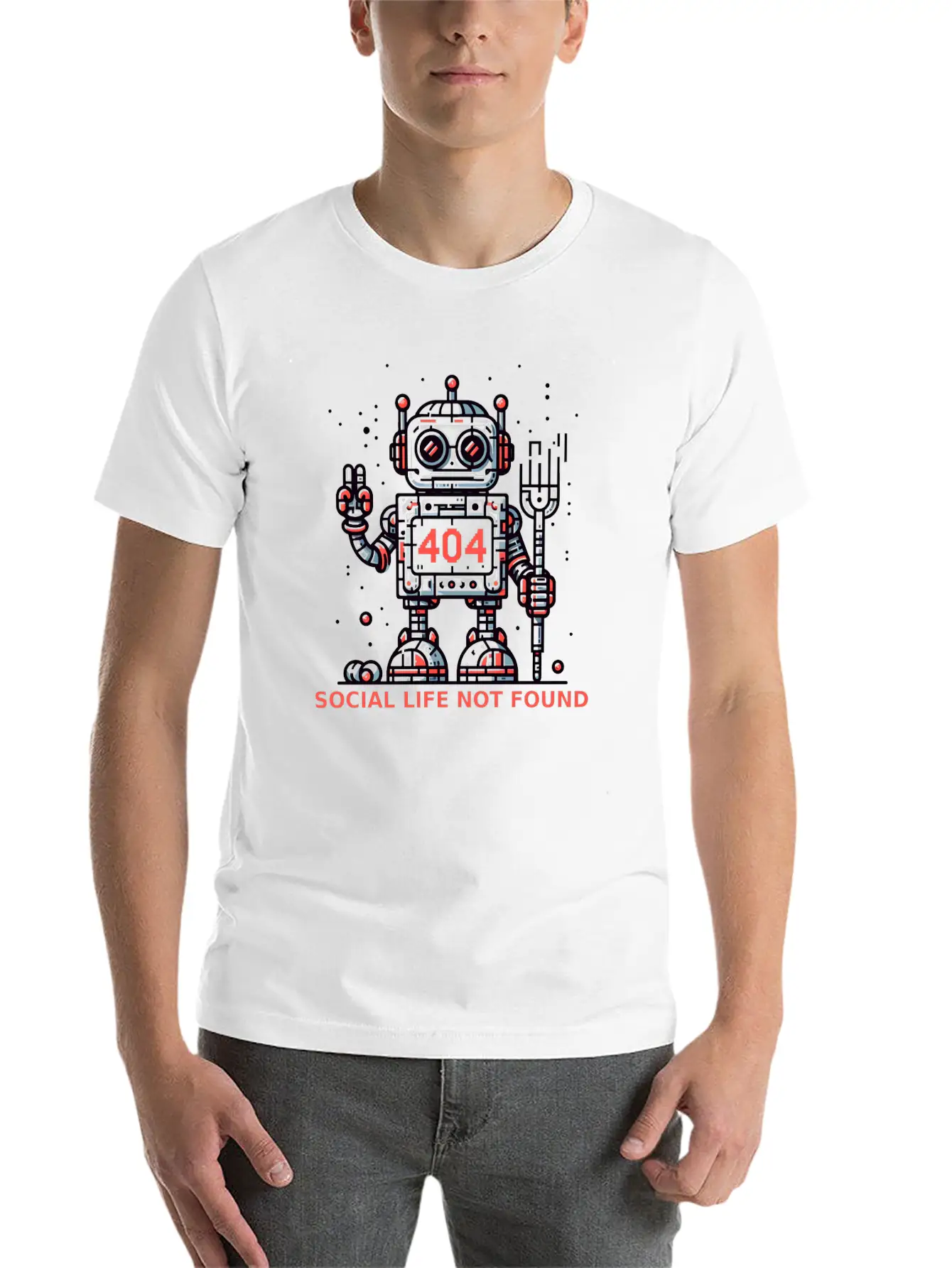 404: Social Life Not Found Relaxed Everyday Tee – Lightweight And Durable Cotton