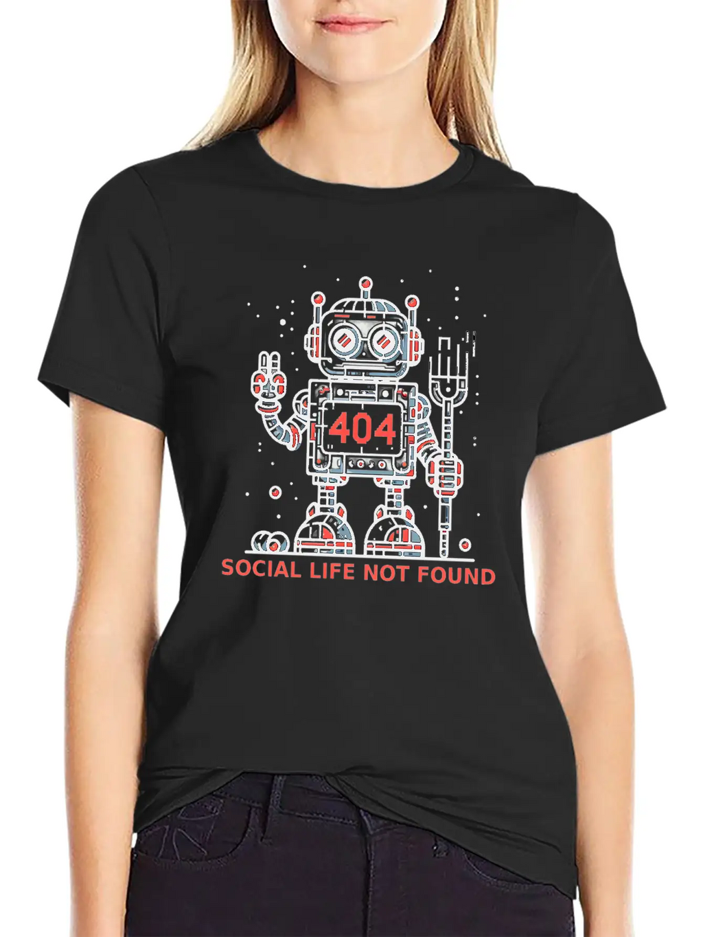404: Social Life Not Found Relaxed Everyday Tee – Lightweight And Durable Cotton