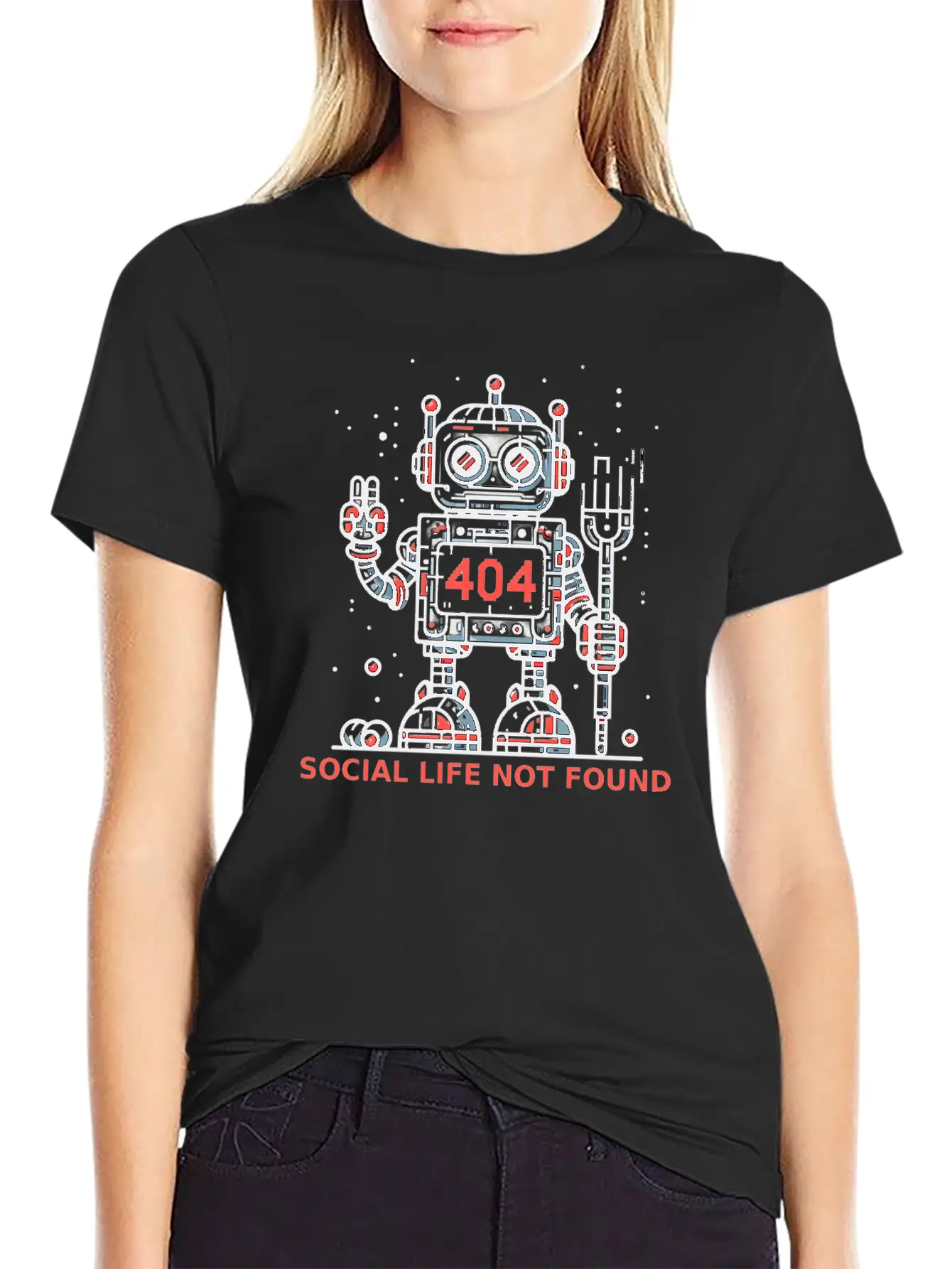404: Social Life Not Found Relaxed Everyday Tee – Lightweight And Durable Cotton