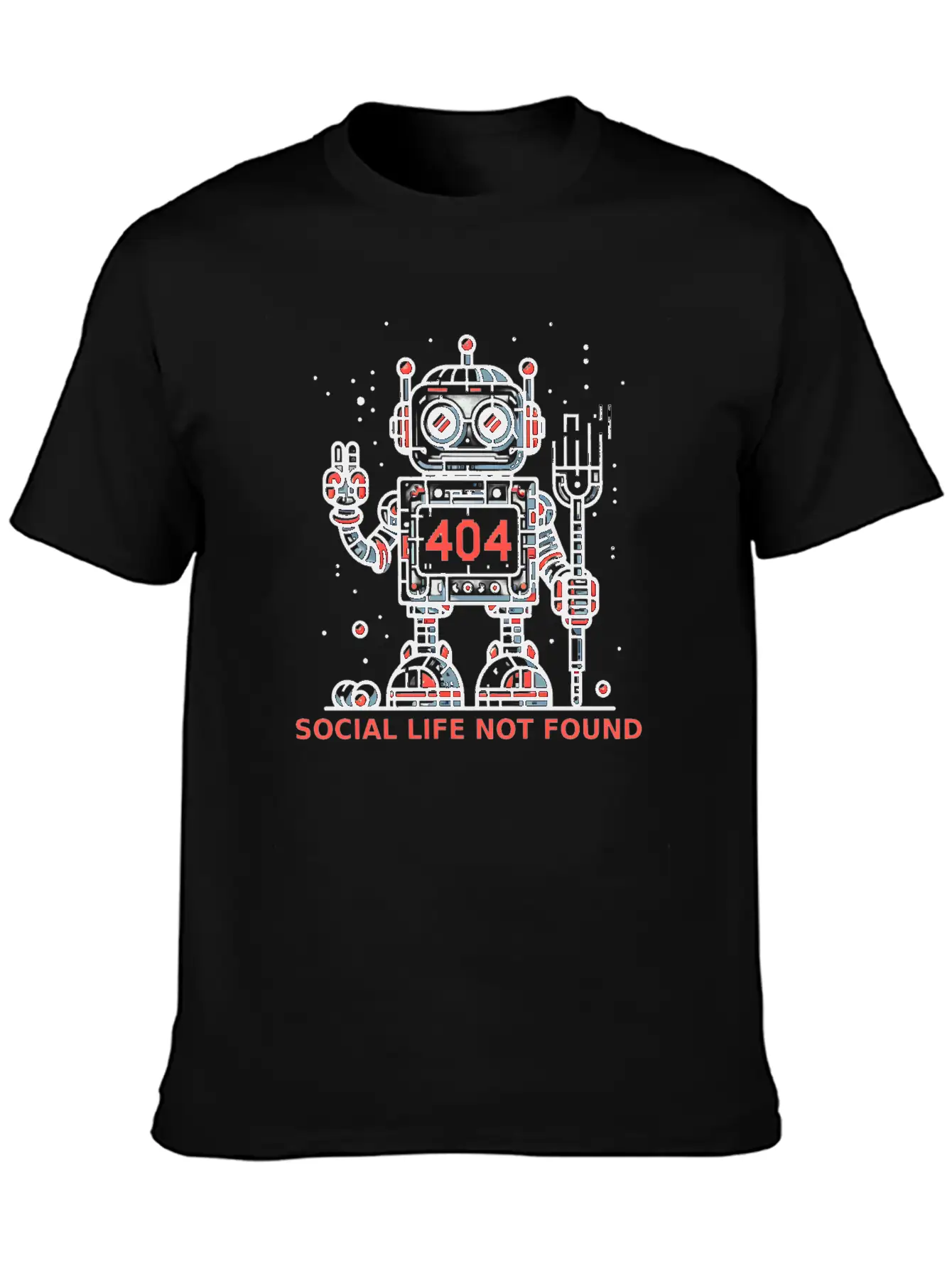 404: Social Life Not Found Relaxed Everyday Tee – Lightweight And Durable Cotton
