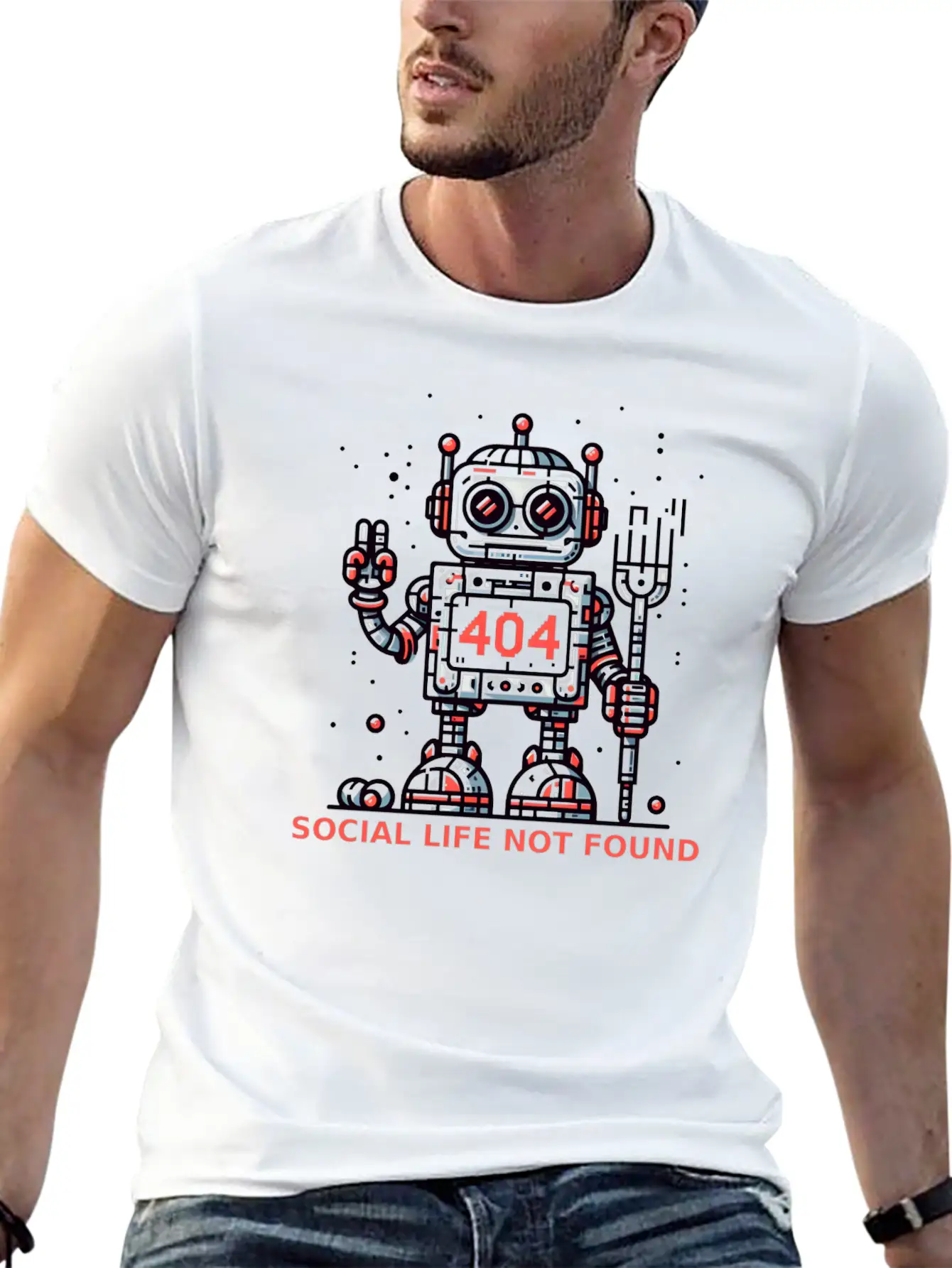 404: Social Life Not Found Relaxed Everyday Tee – Lightweight And Durable Cotton
