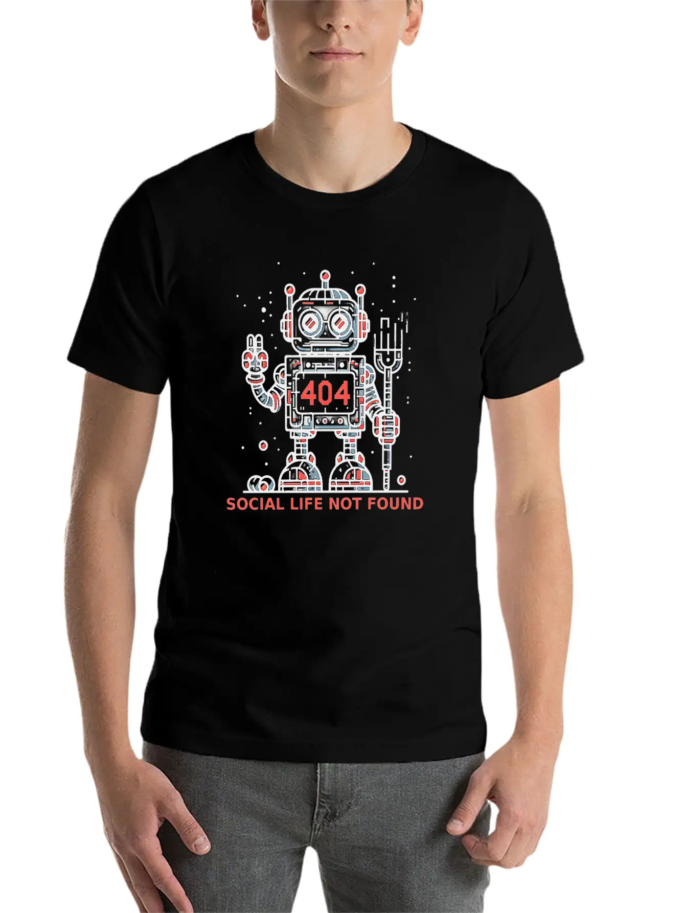 404: Social Life Not Found Relaxed Everyday Tee – Lightweight And Durable Cotton