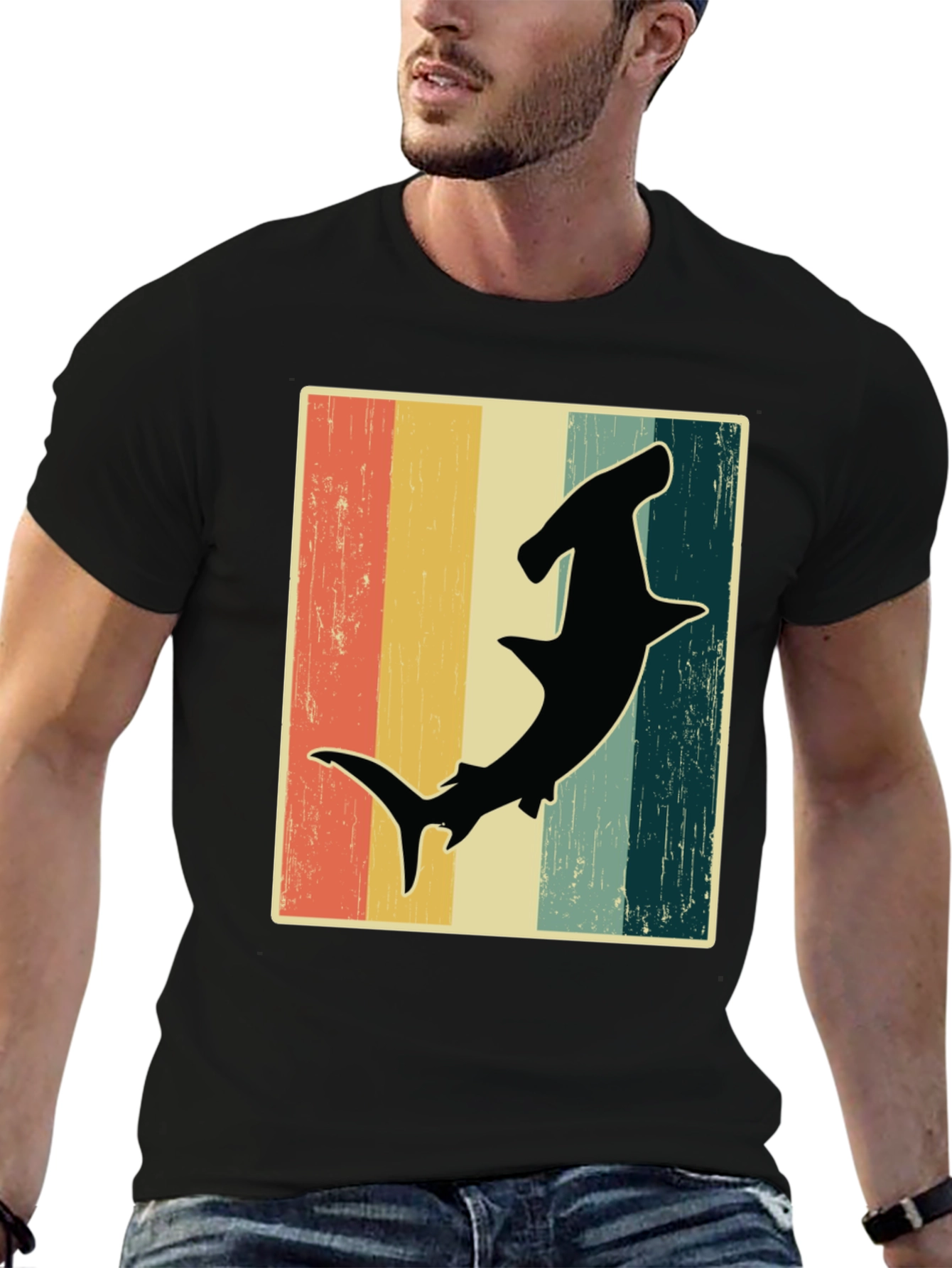 Retro Hammerhead Shark Graphic Tee