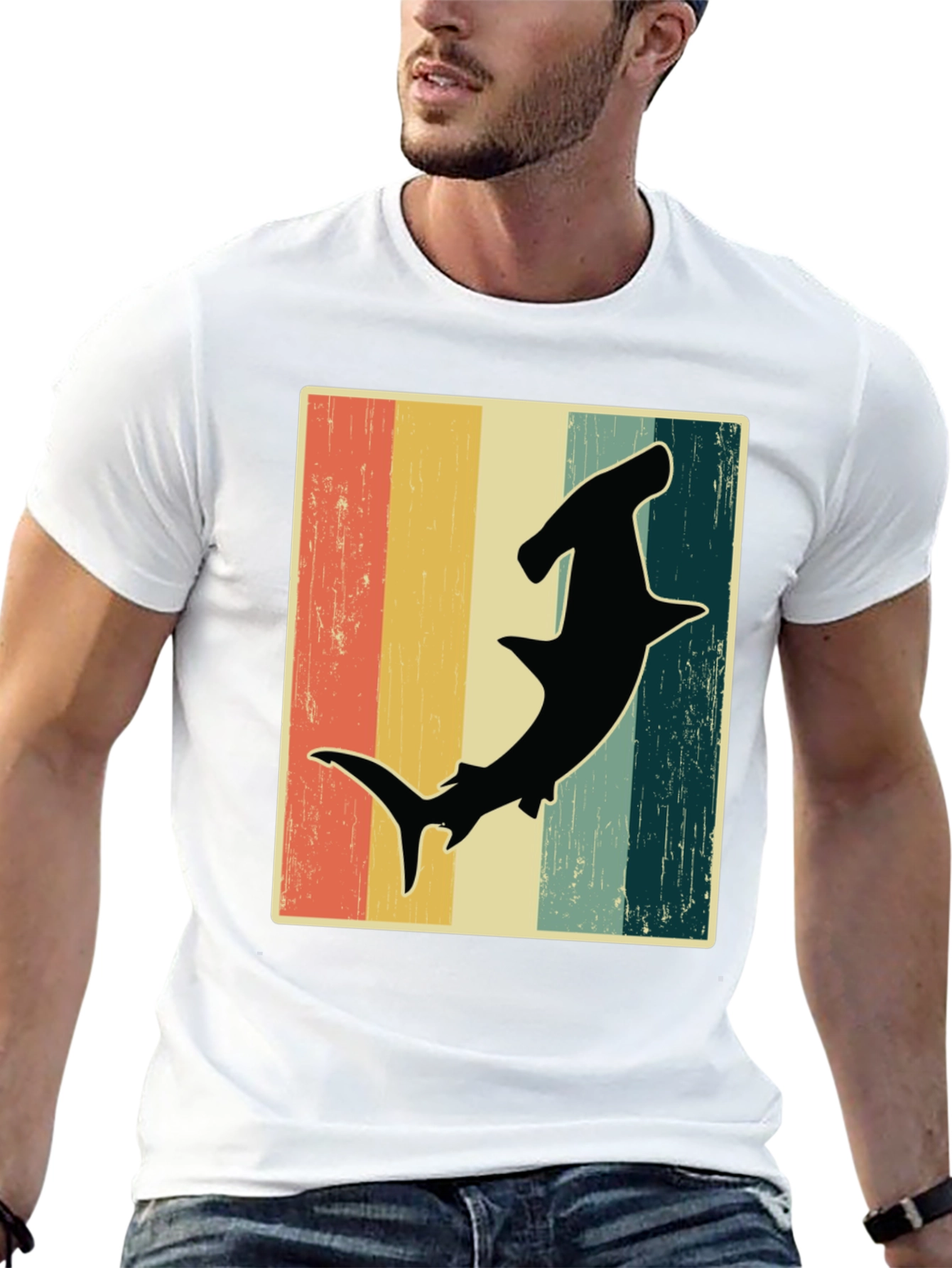 Retro Hammerhead Shark Graphic Tee