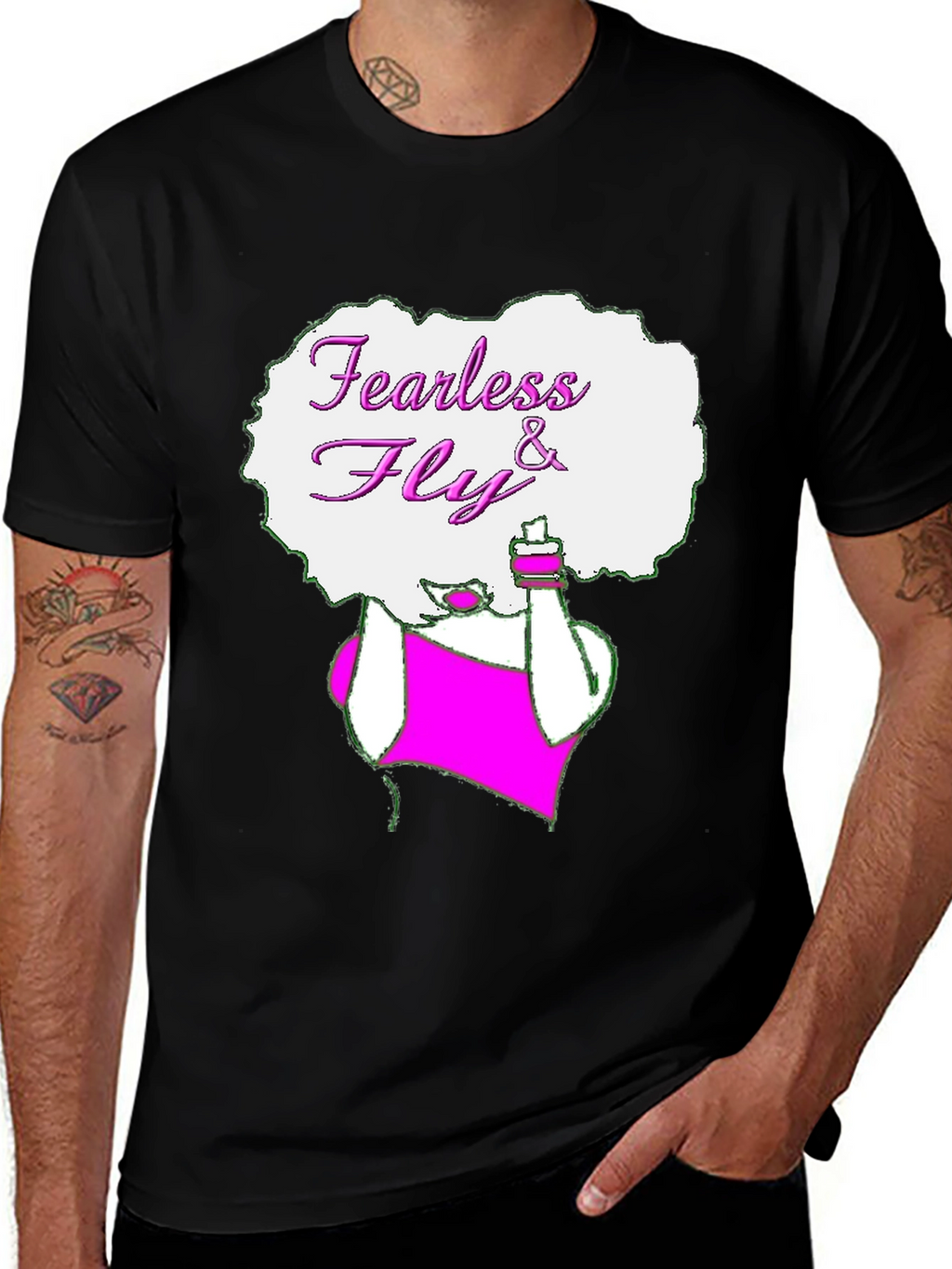 Fearless & Fly Graphic T-Shirt - Black Cotton Tee
