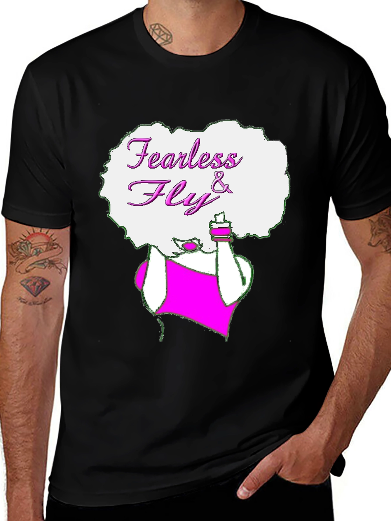 Fearless & Fly Graphic T-Shirt - Black Cotton Tee