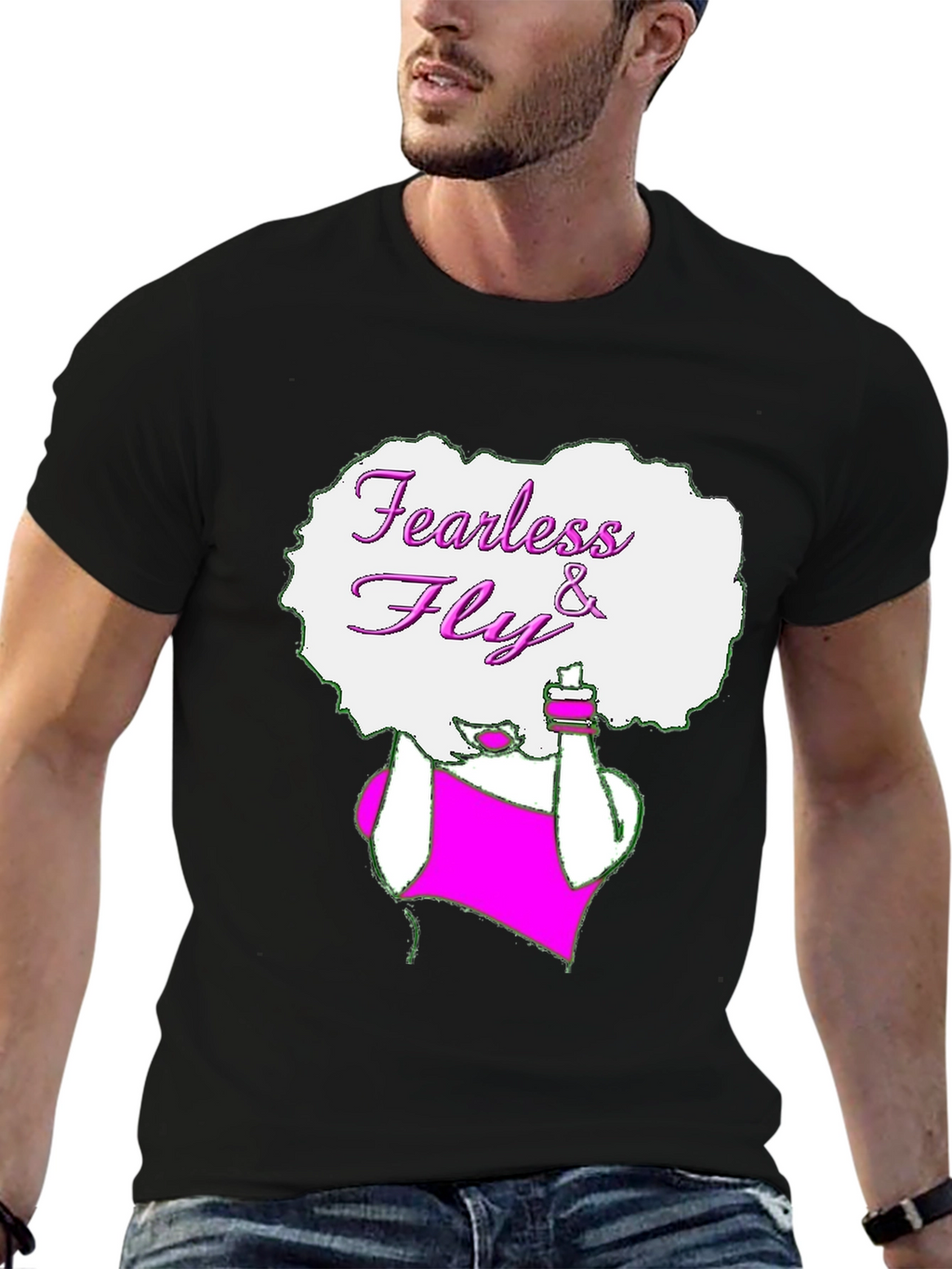 Fearless & Fly Graphic T-Shirt - Black Cotton Tee