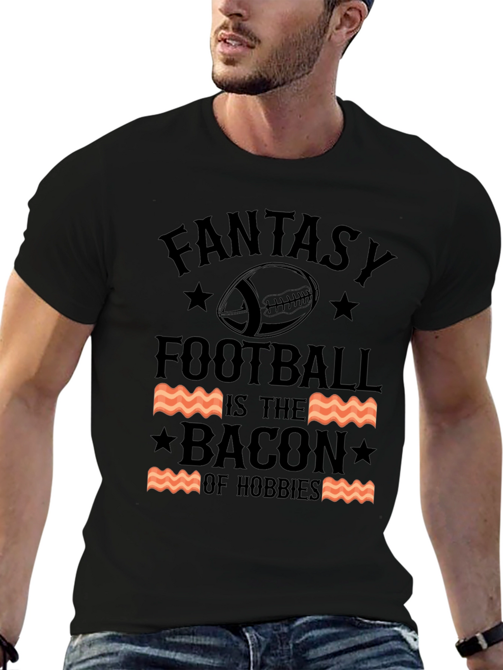 Fantasy Football Bacon Hobbies Graphic Tee