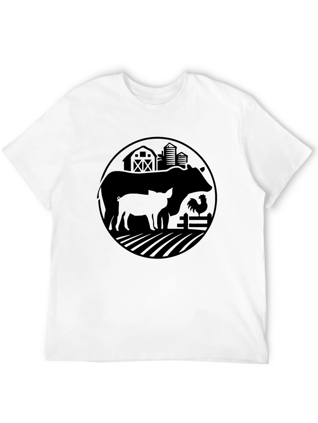 Farm Life Graphic Tee - Black Cotton T-Shirt