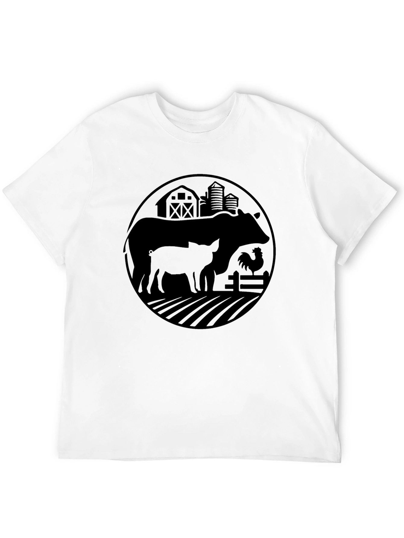 Farm Life Graphic Tee - Black Cotton T-Shirt
