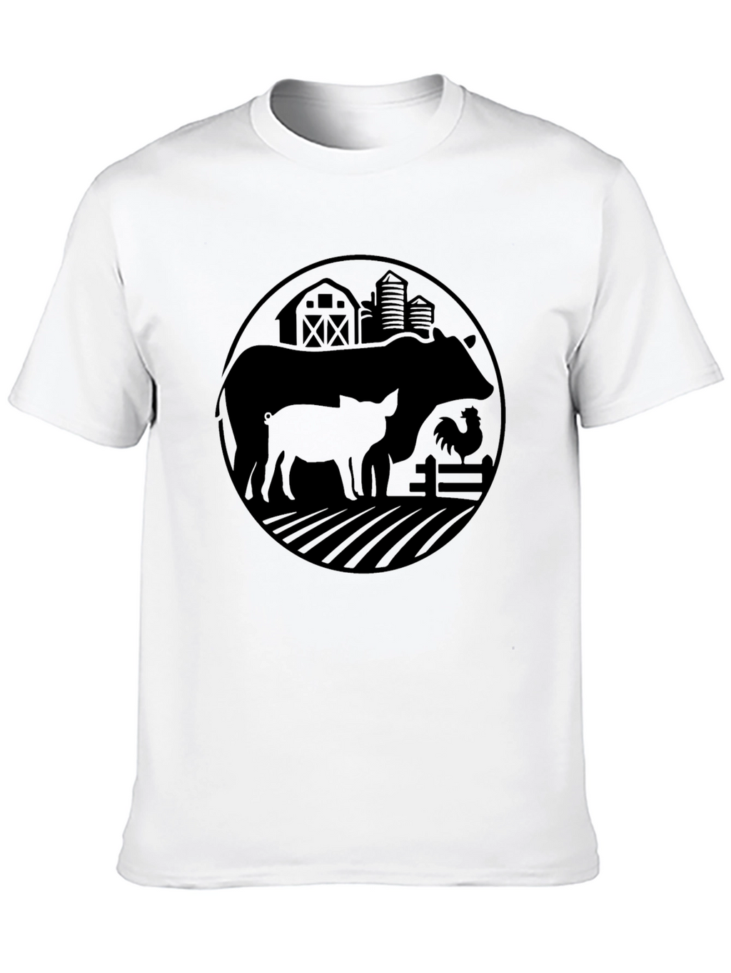 Farm Life Graphic Tee - Black Cotton T-Shirt