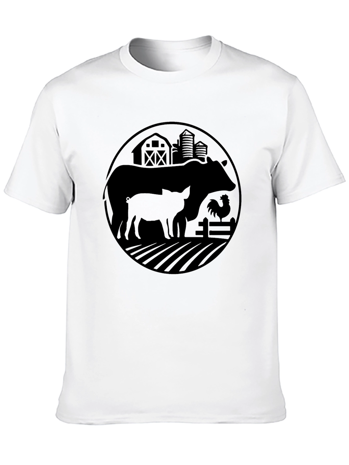 Farm Life Graphic Tee - Black Cotton T-Shirt
