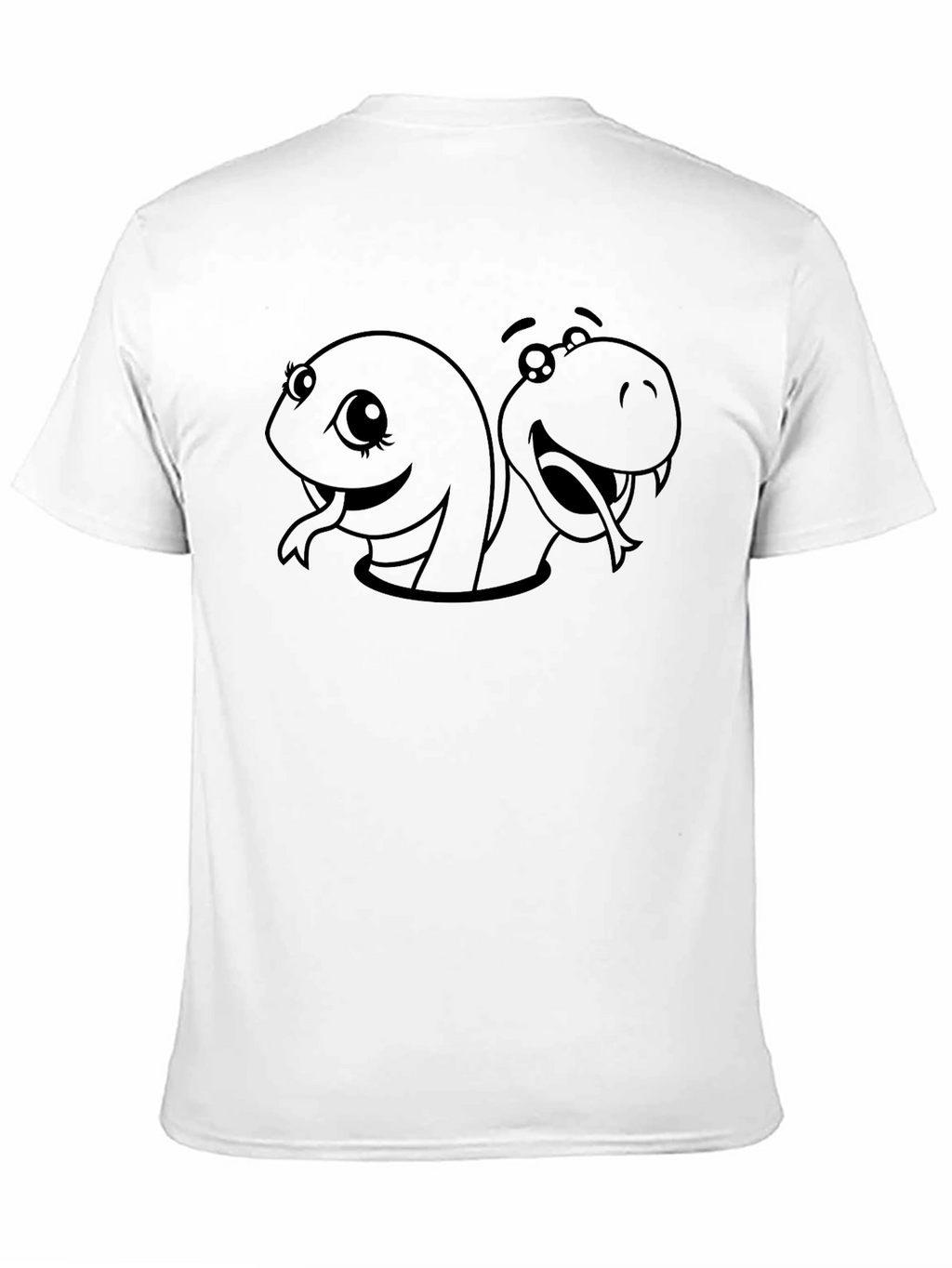 Cartoon Snakes Graphic Black T-Shirt