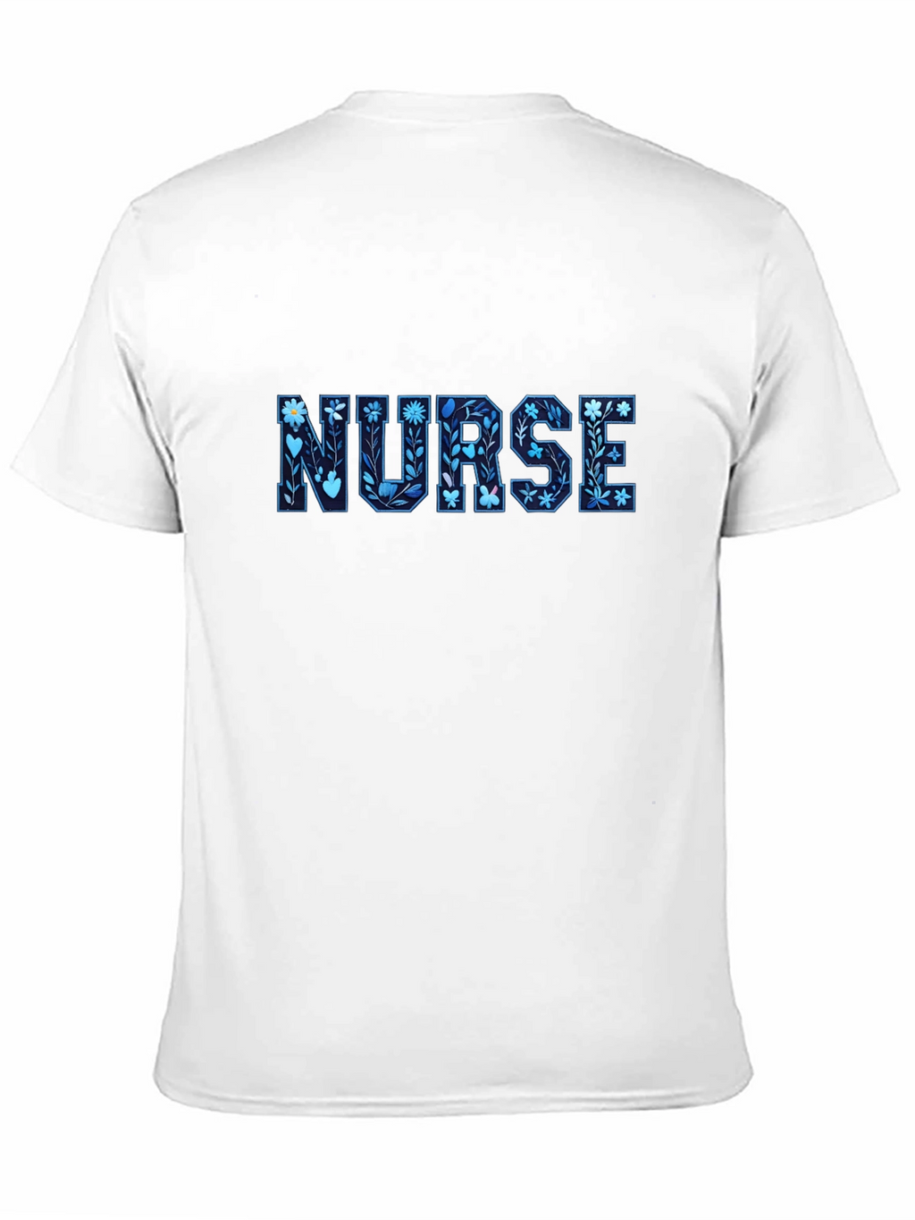 Floral Nurse T-Shirt - Black Cotton Tee