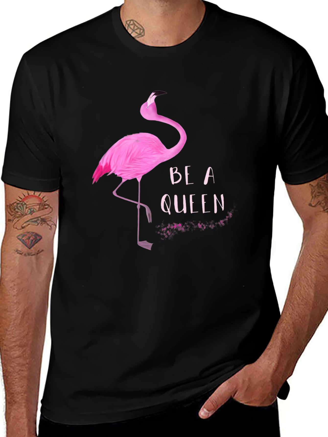 Be a Queen Flamingo Graphic T-Shirt