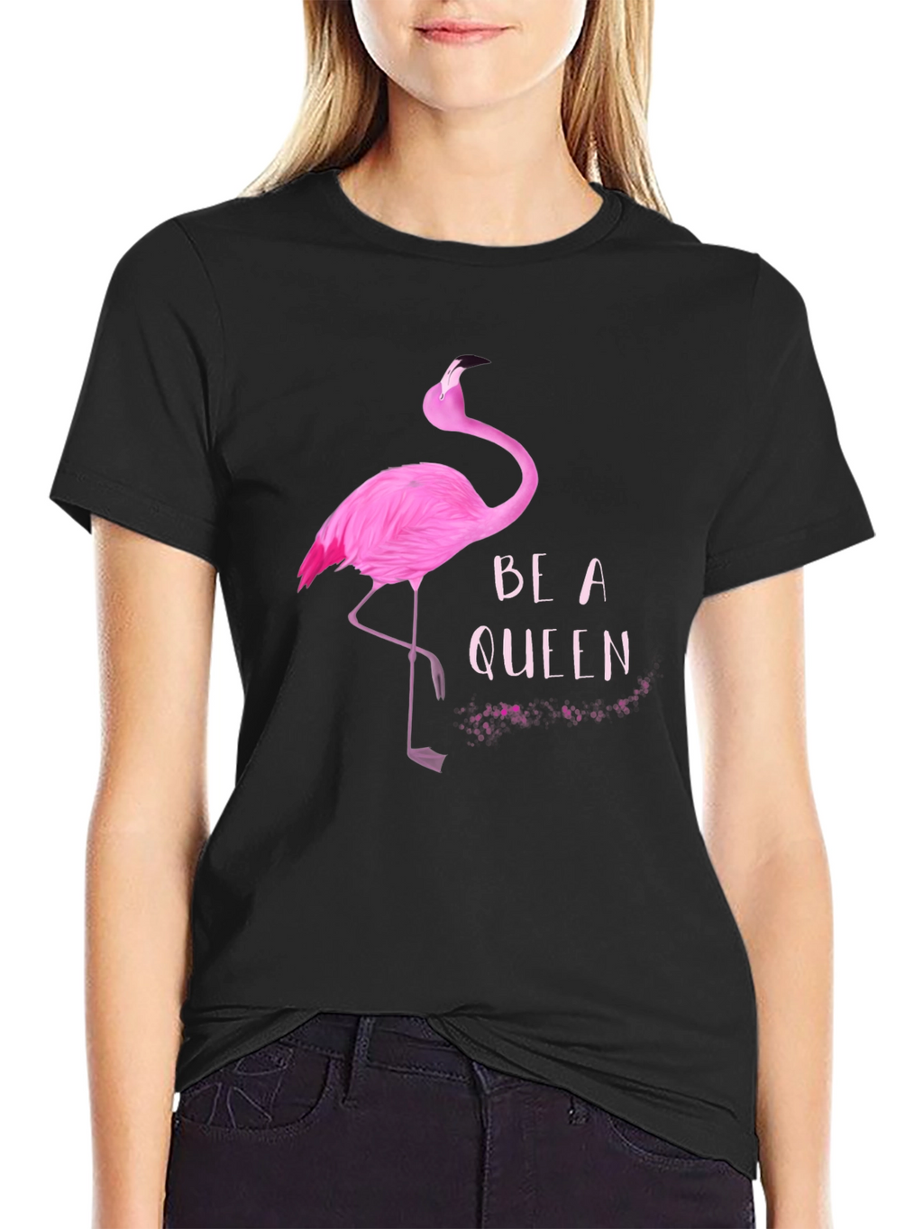 Be a Queen Flamingo Graphic T-Shirt