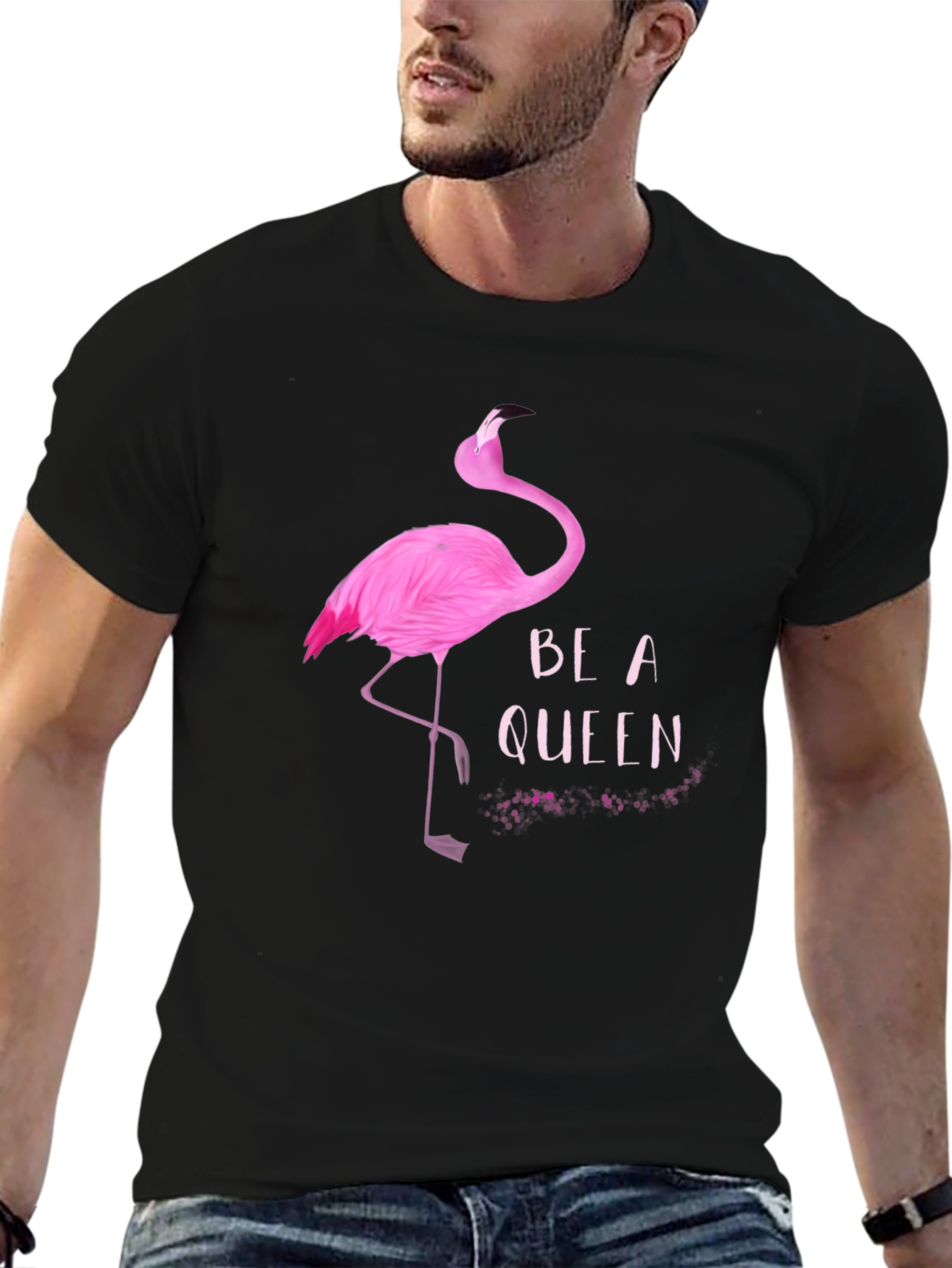Be a Queen Flamingo Graphic T-Shirt