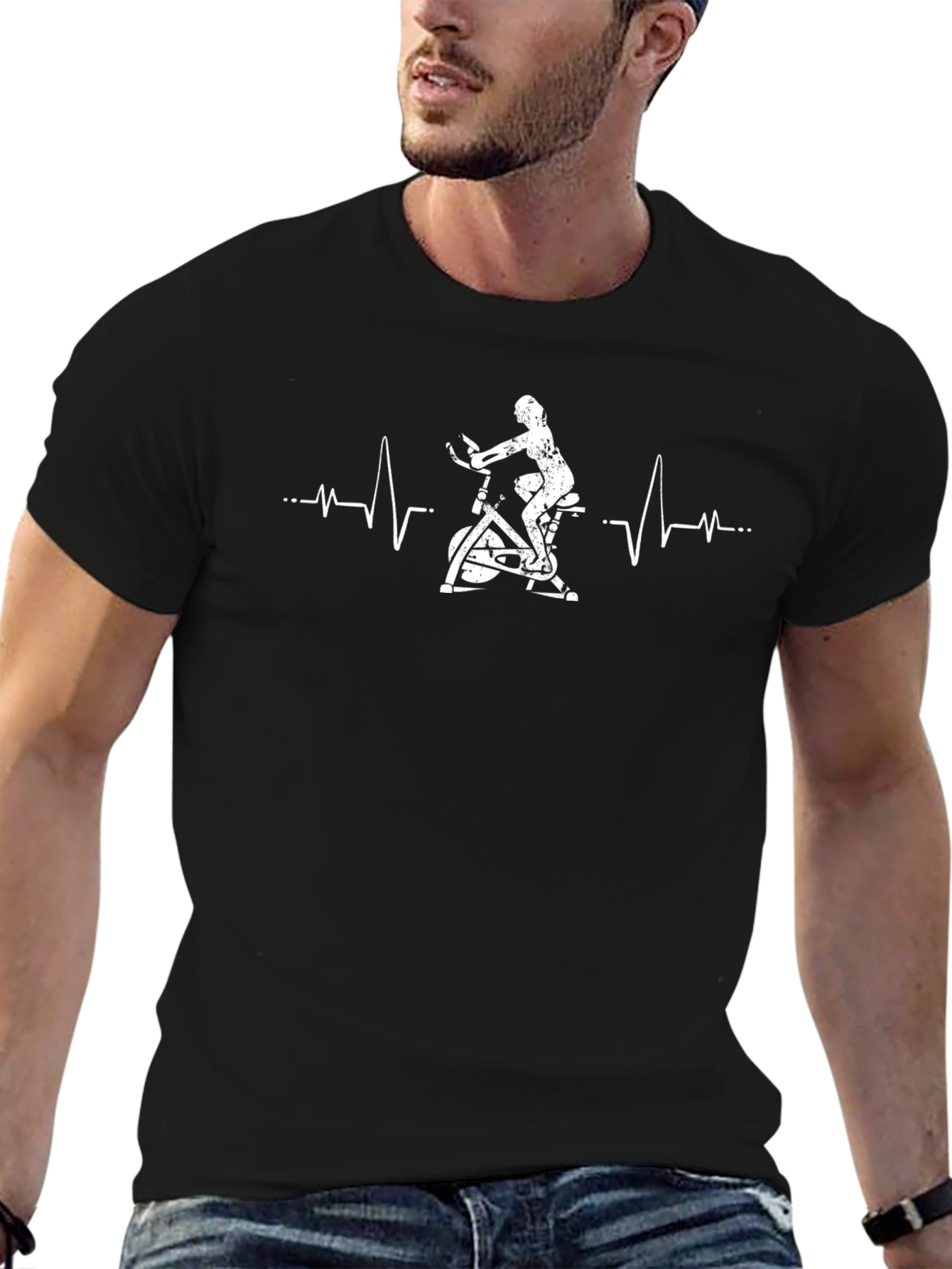Cycling Heartbeat T-Shirt - Fitness Apparel