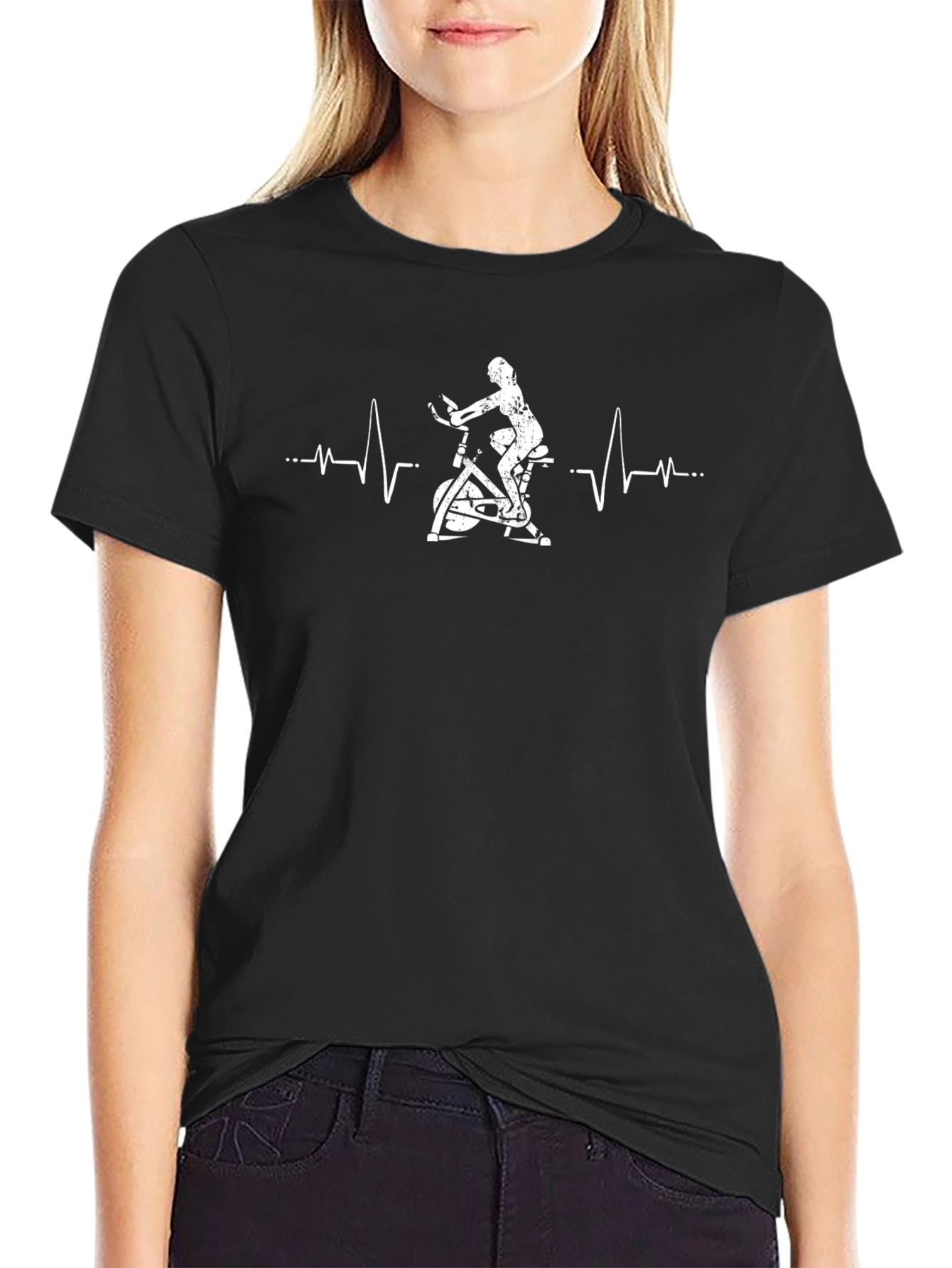 Cycling Heartbeat T-Shirt - Fitness Apparel