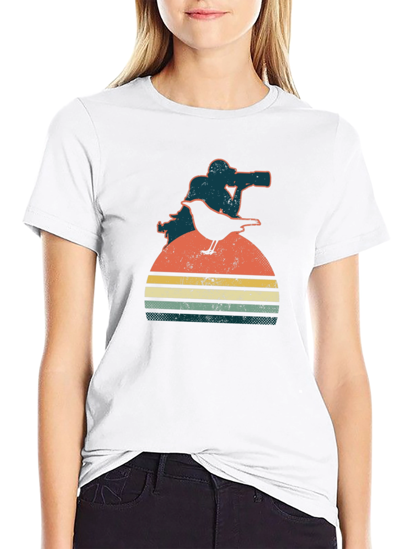 Retro Photographer & Bird Graphic Tee