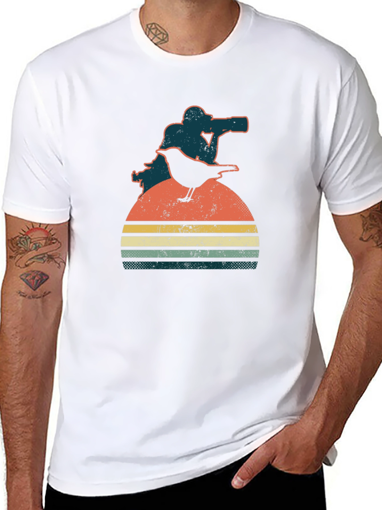 Retro Photographer & Bird Graphic Tee