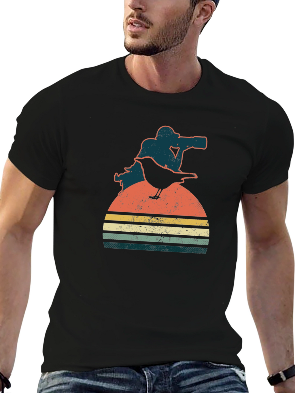 Retro Photographer & Bird Graphic Tee