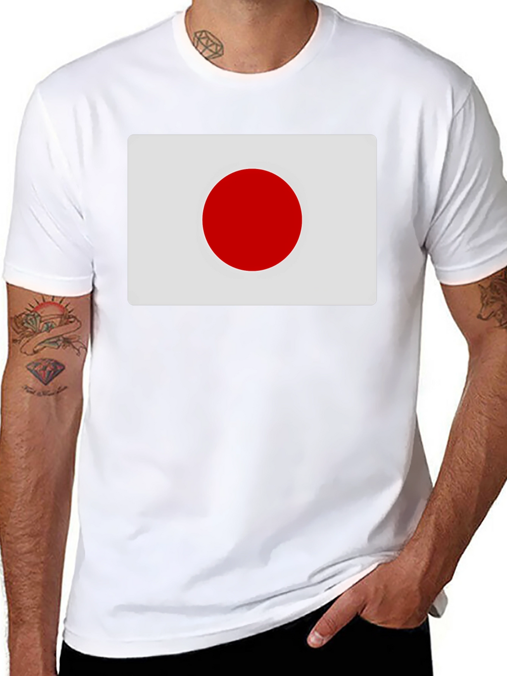Japan Flag Graphic Tee - Black Cotton T-Shirt