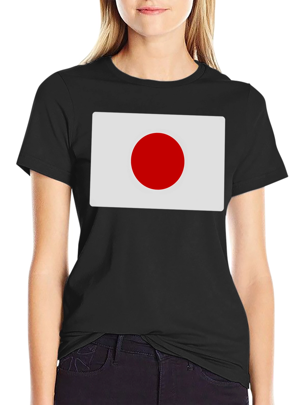Japan Flag Graphic Tee - Black Cotton T-Shirt