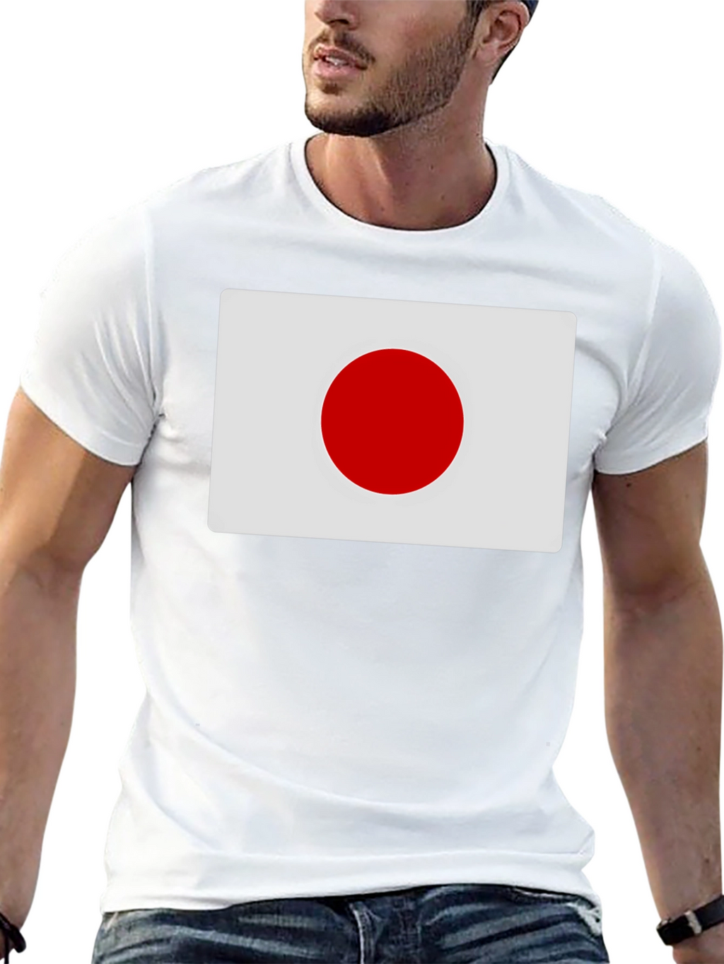 Japan Flag Graphic Tee - Black Cotton T-Shirt