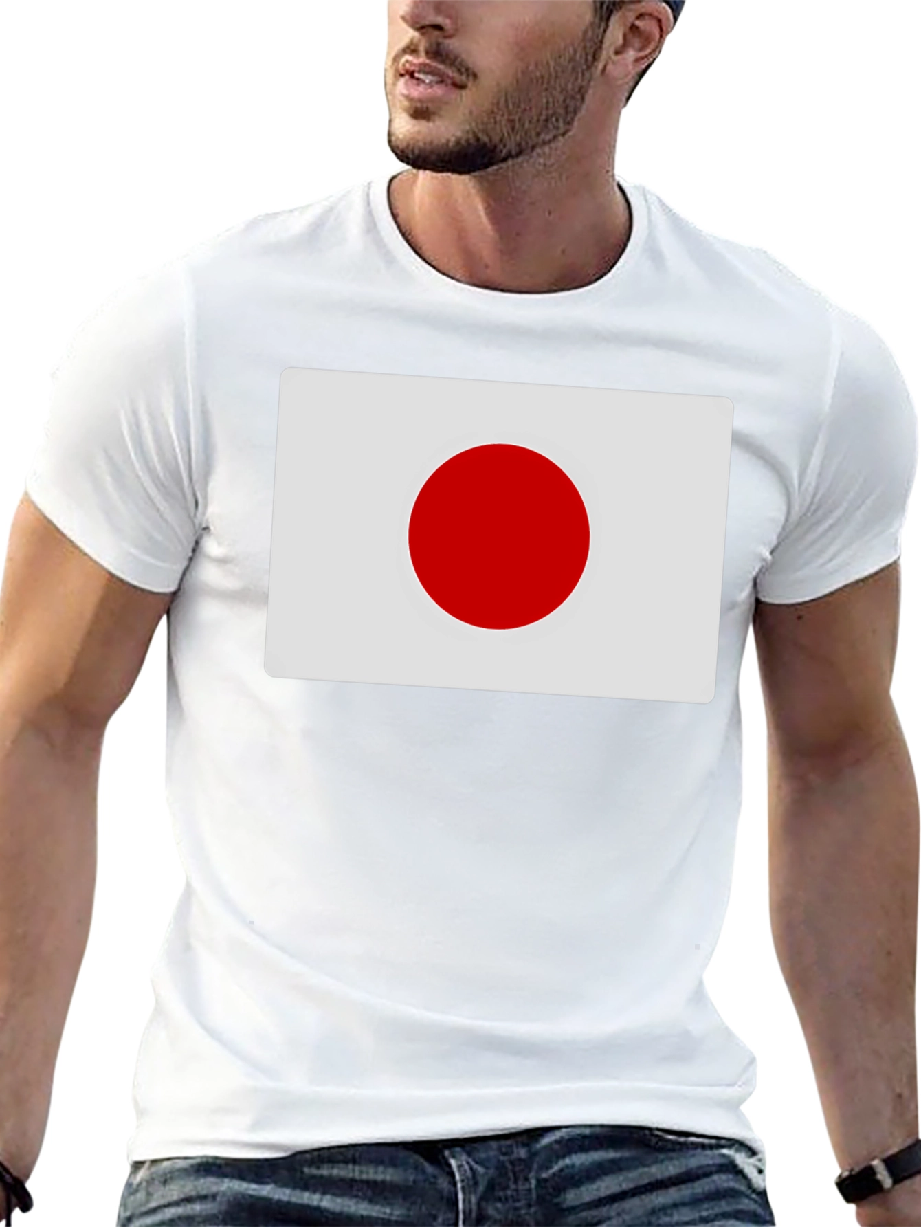 Japan Flag Graphic Tee - Black Cotton T-Shirt