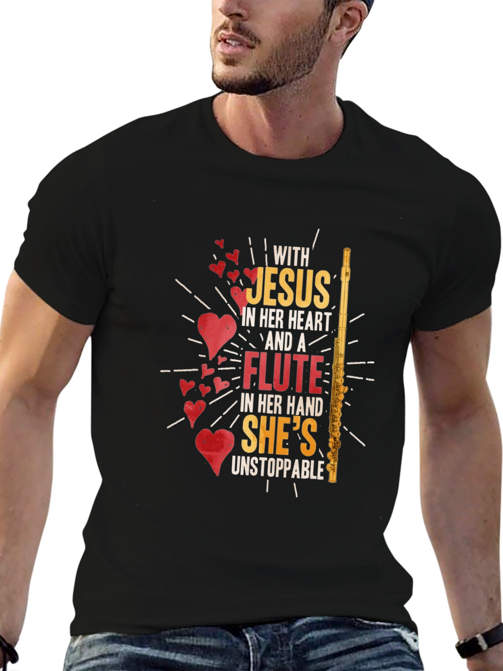 Jesus & Flute T-Shirt - Unstoppable Womens Tee