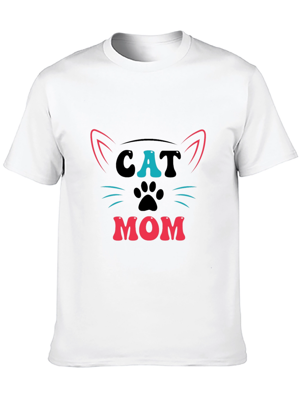 Cat Mom Graphic Tee - Black Cotton T-Shirt