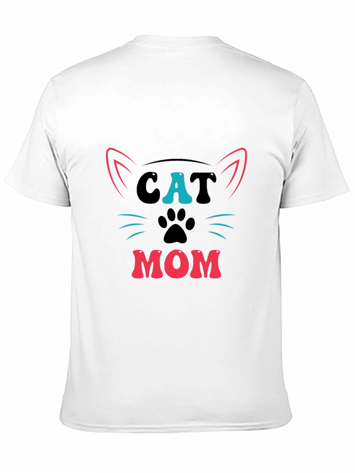 Cat Mom Graphic Tee - Black Cotton T-Shirt
