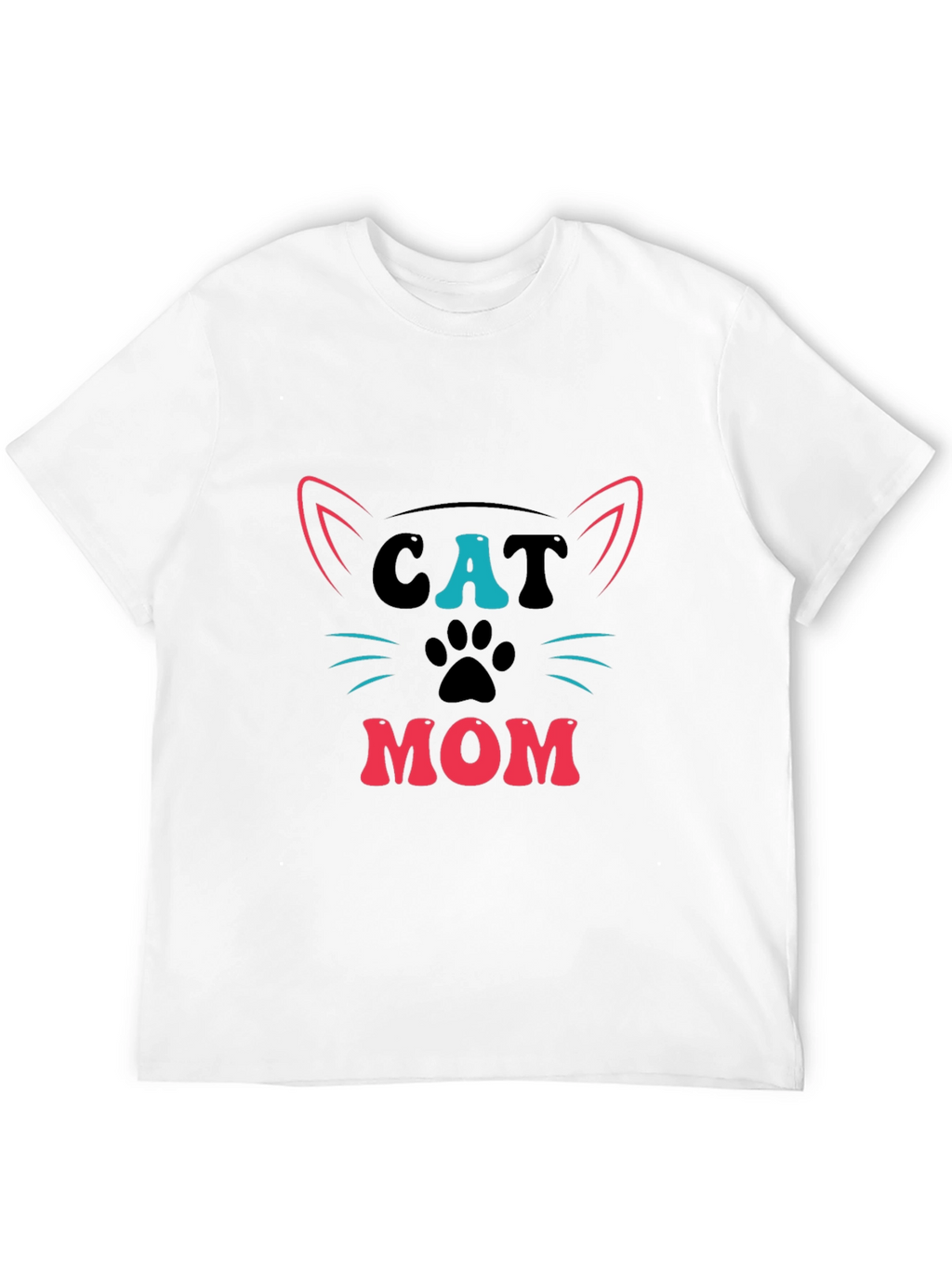 Cat Mom Graphic Tee - Black Cotton T-Shirt