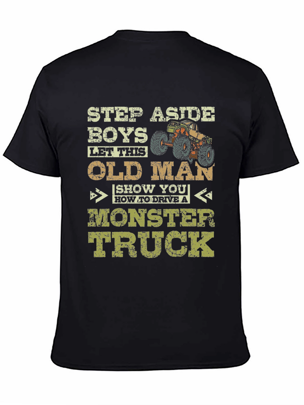 Funny Old Man Monster Truck T-Shirt