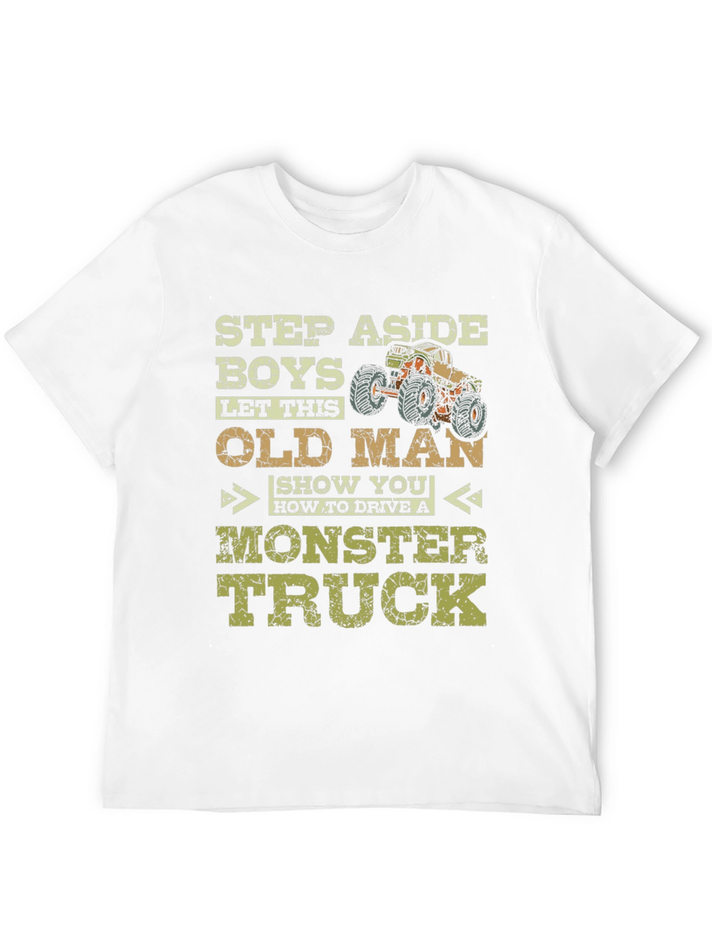 Funny Old Man Monster Truck T-Shirt